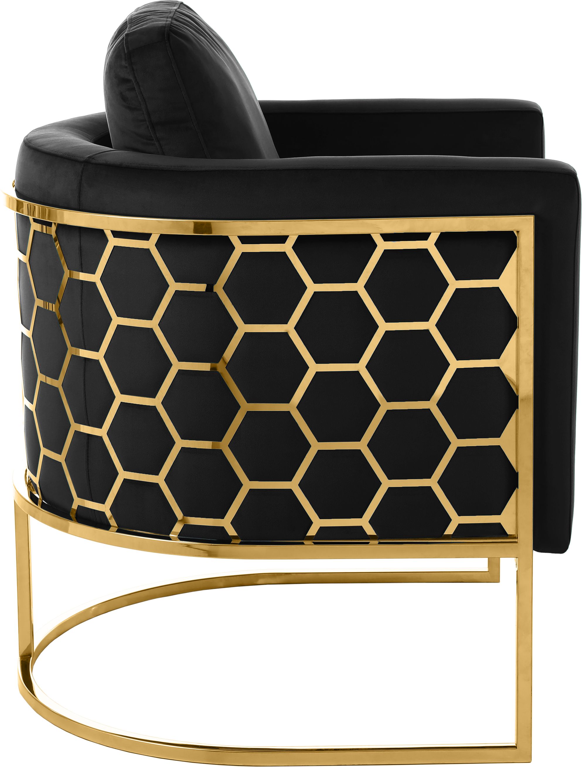 Casa Velvet Chair with Gold Iron Metal Base