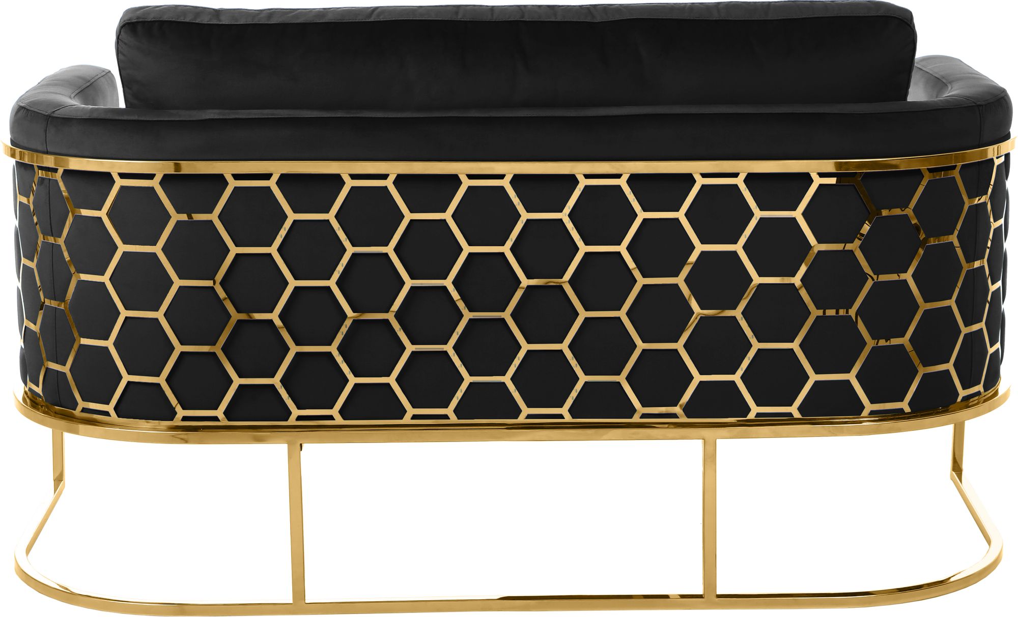 Casa Velvet Loveseat with Gold Iron Metal Base