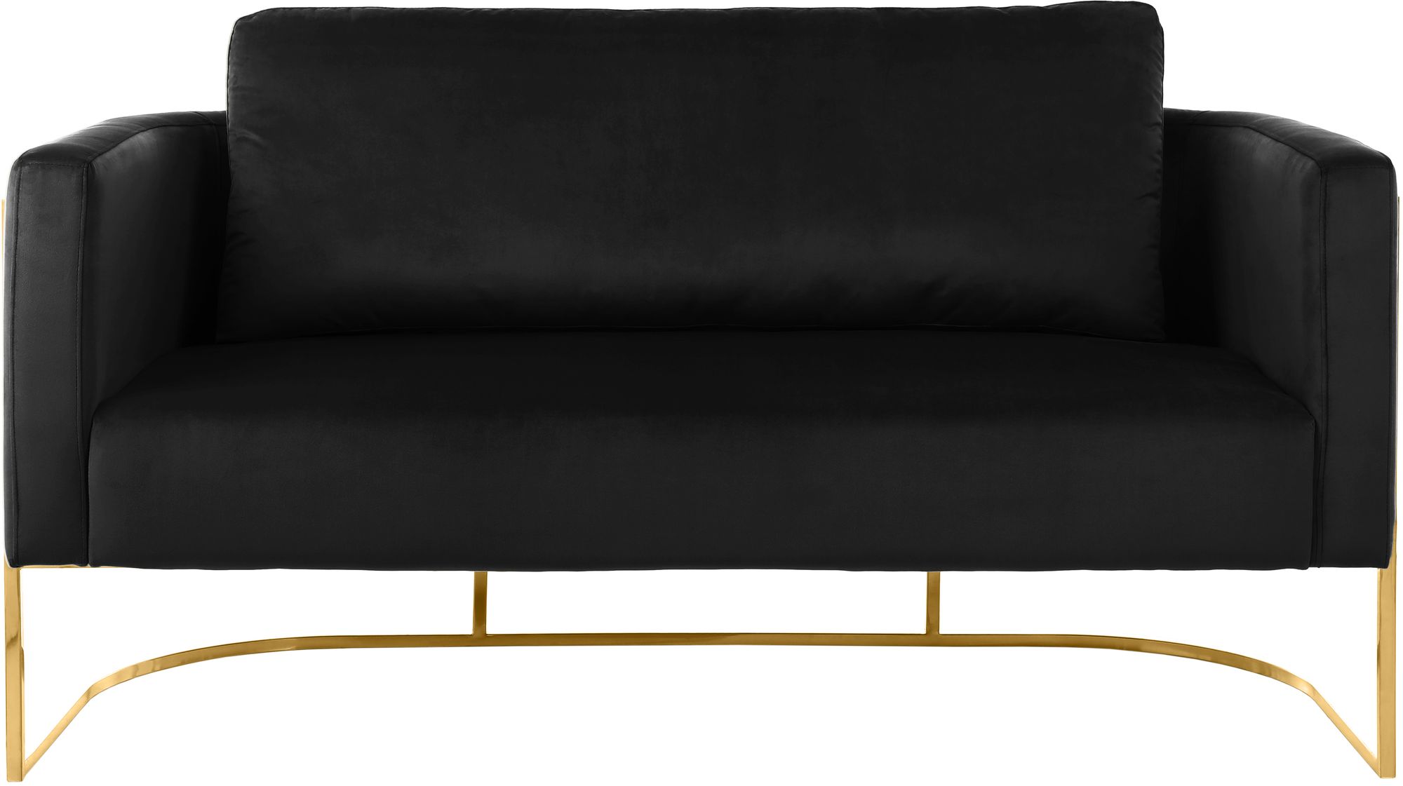 Casa Velvet Loveseat with Gold Iron Metal Base