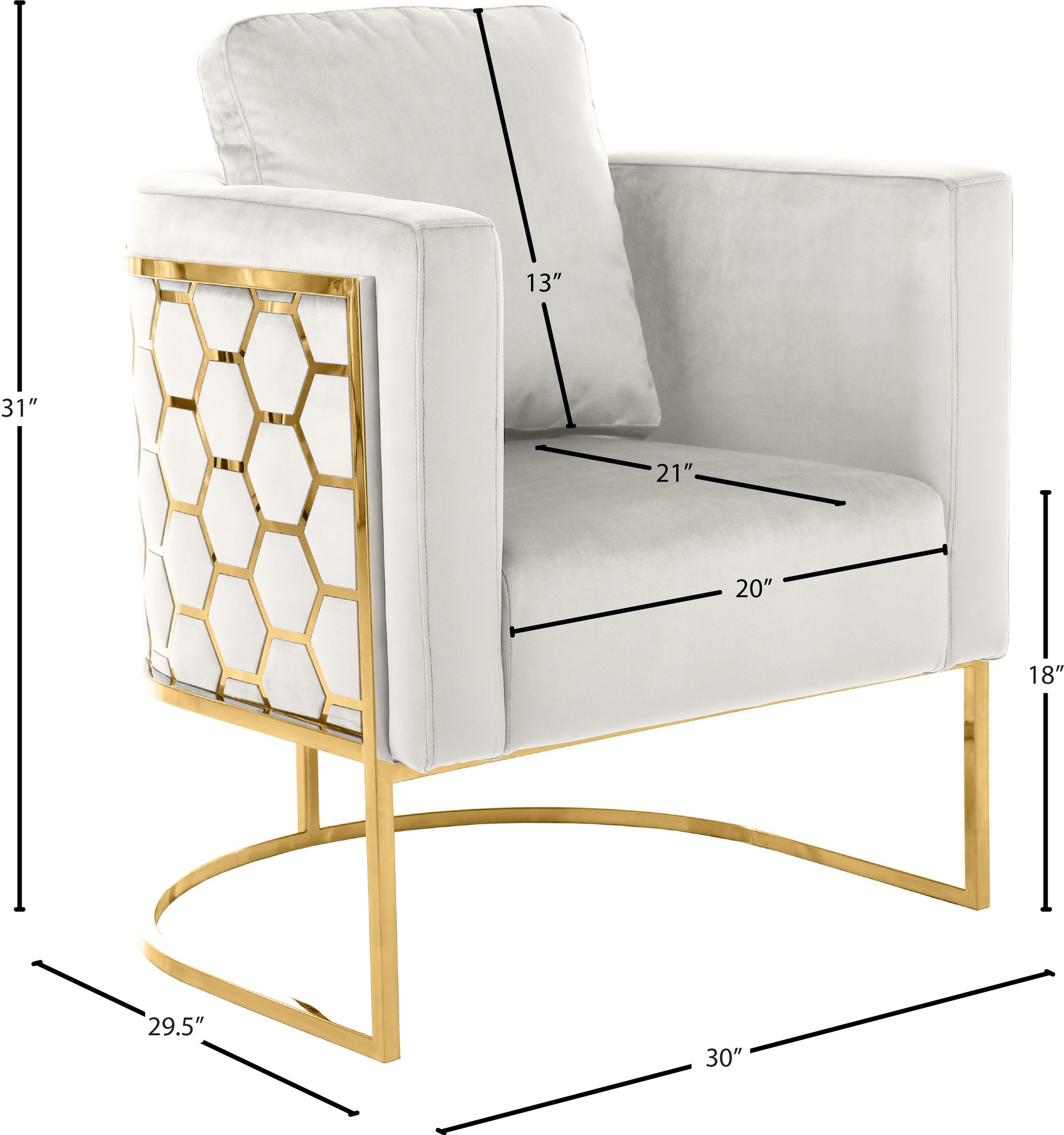 Casa Velvet Chair with Gold Iron Metal Base