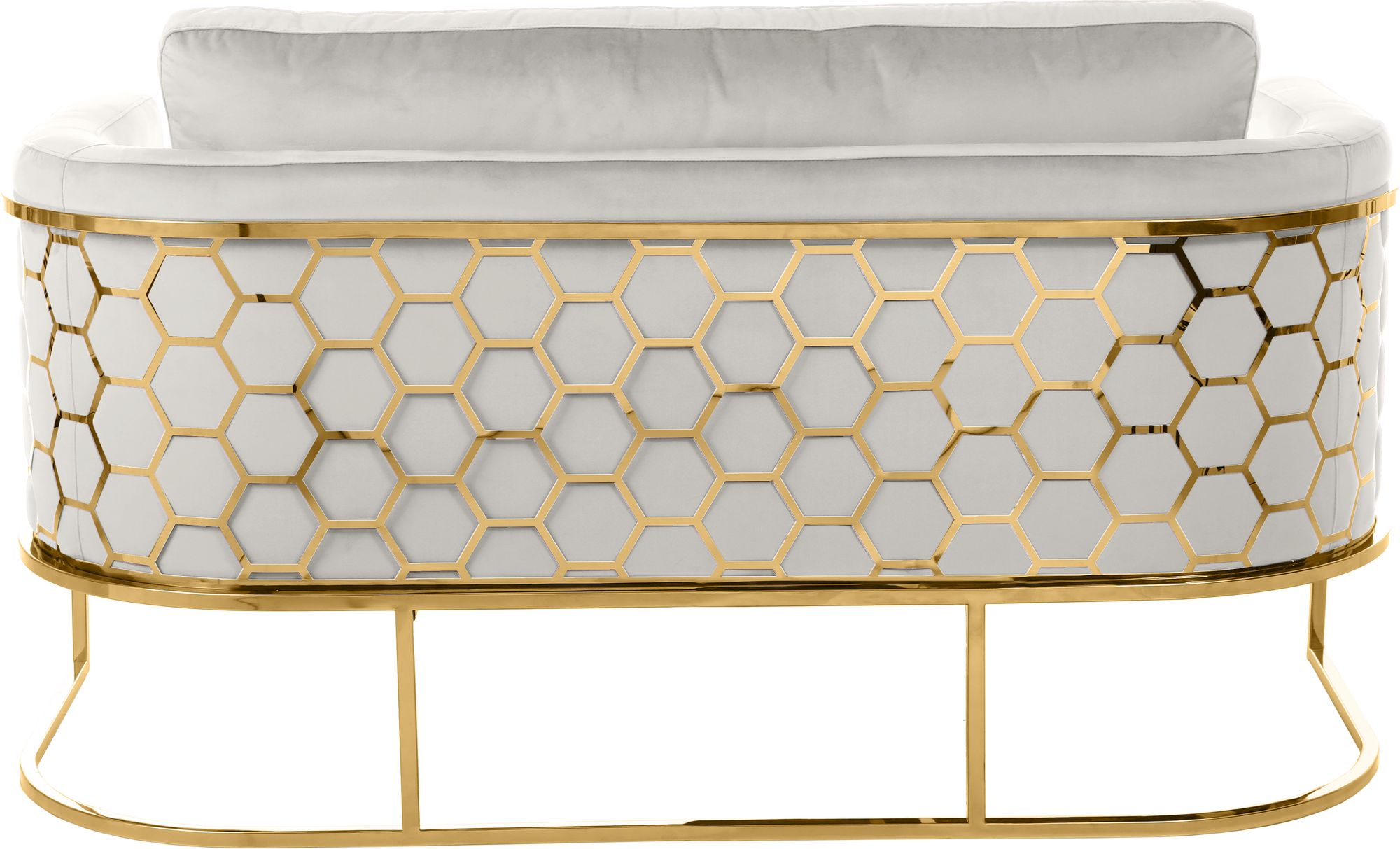 Casa Velvet Loveseat with Gold Iron Metal Base