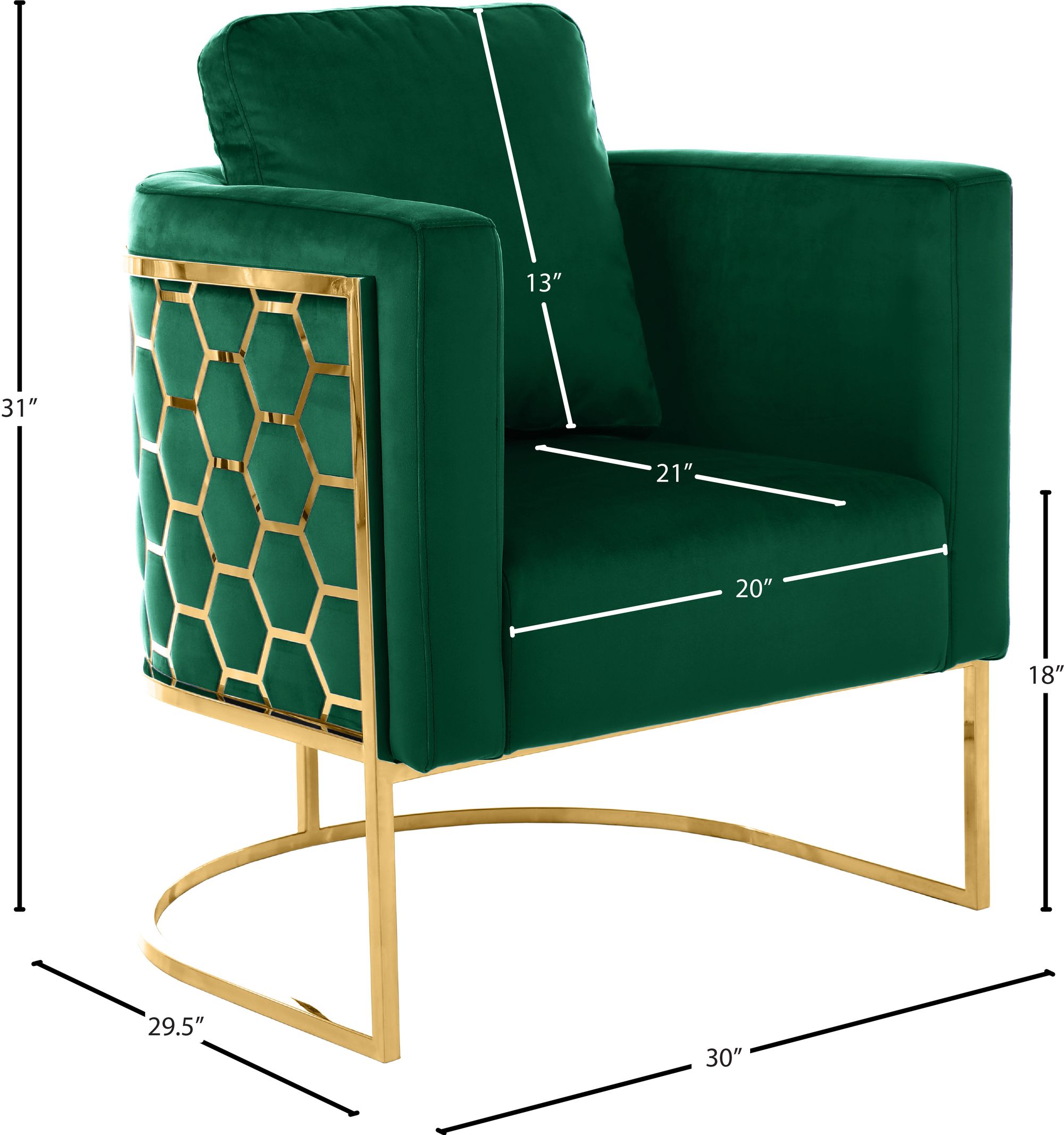 Casa Velvet Chair with Gold Iron Metal Base