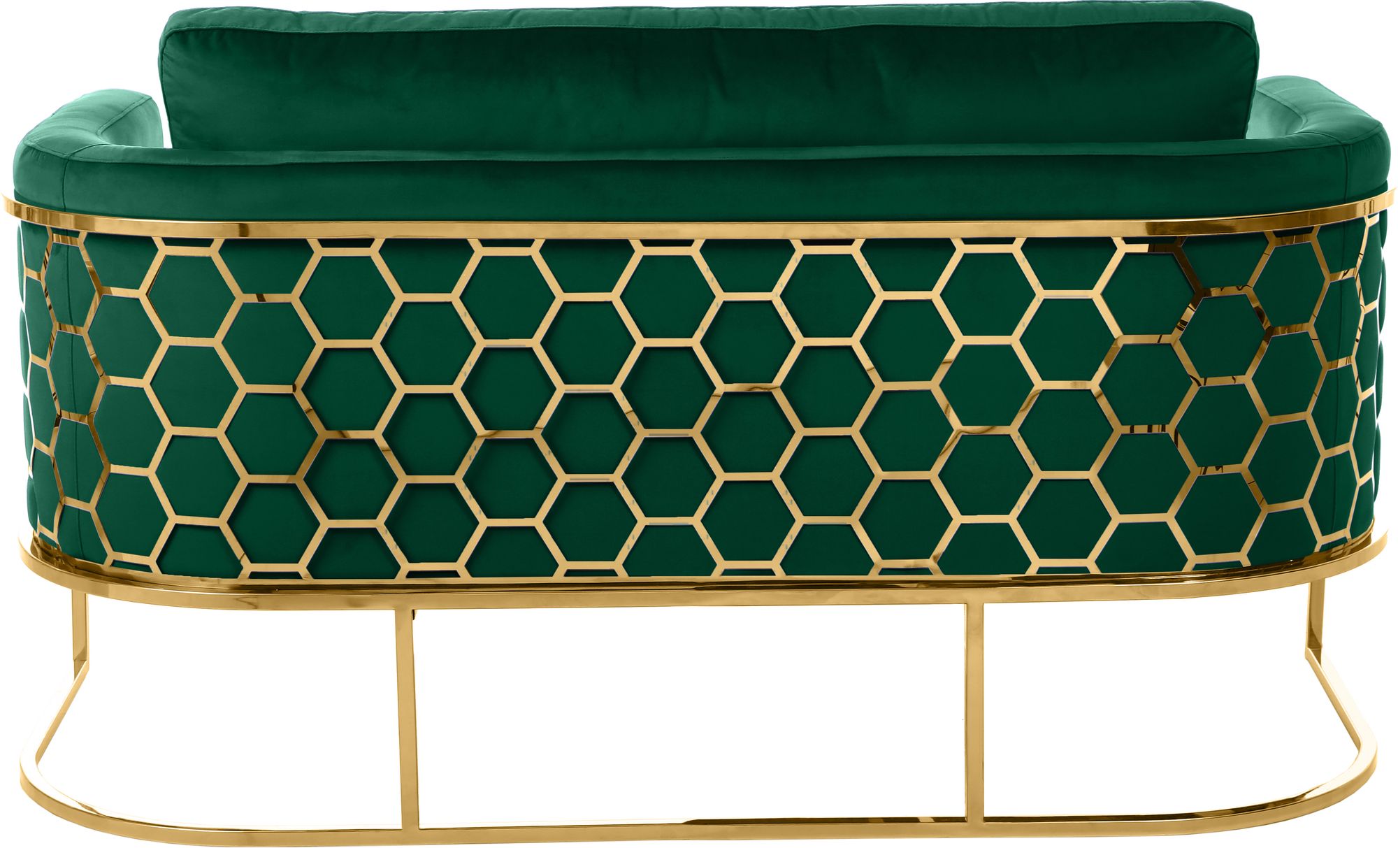 Casa Velvet Loveseat with Gold Iron Metal Base