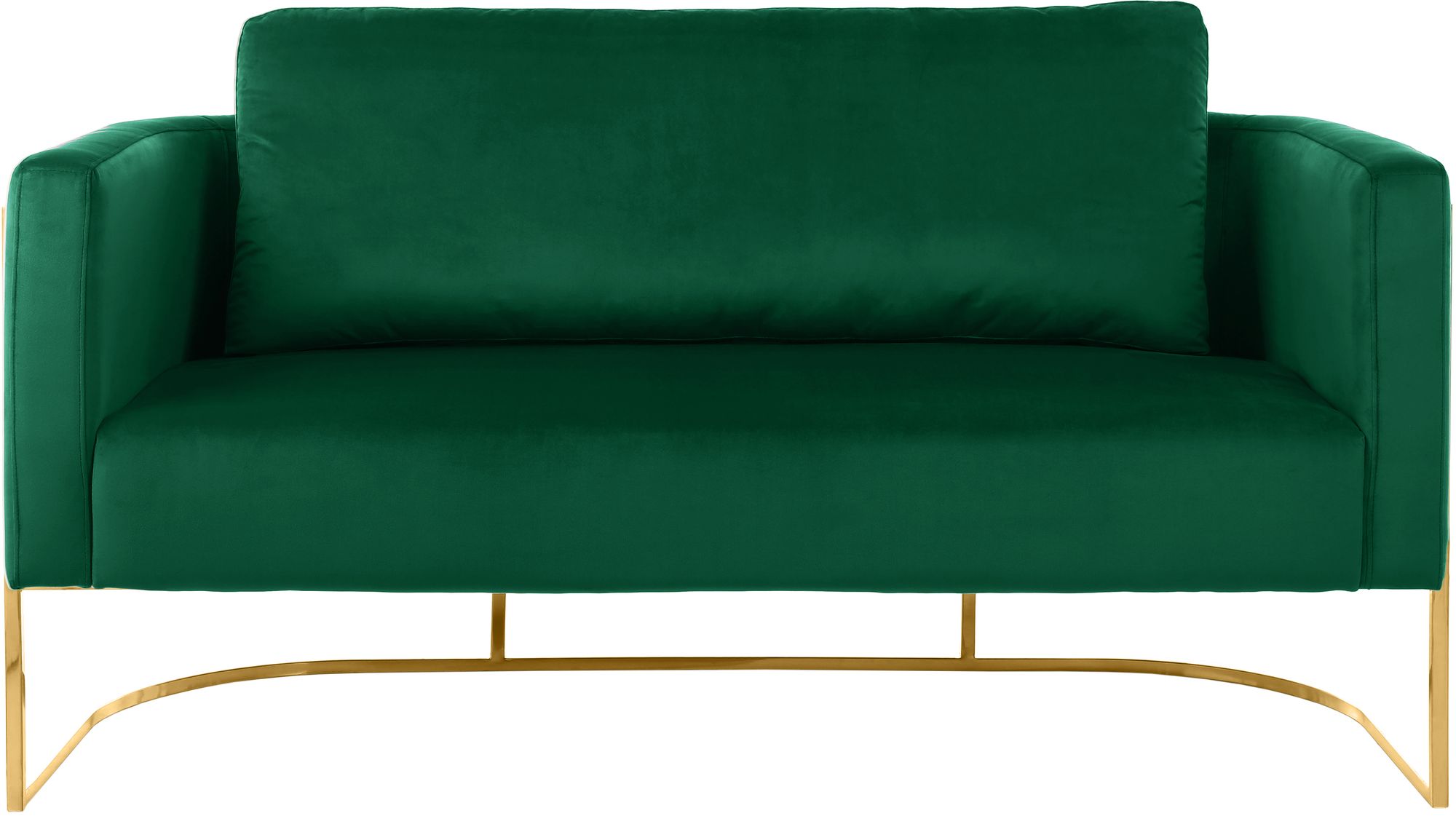 Casa Velvet Loveseat with Gold Iron Metal Base