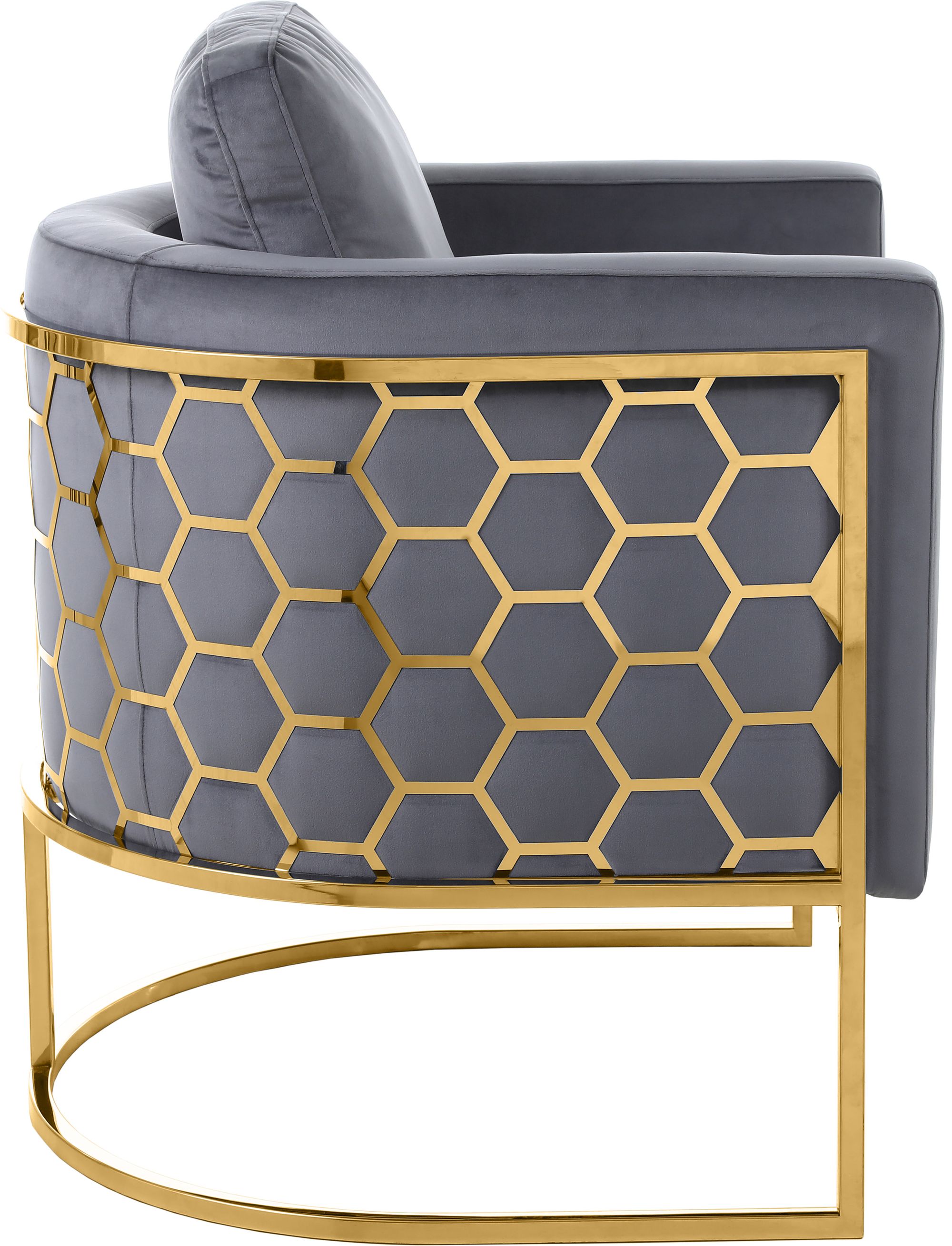 Casa Velvet Chair with Gold Iron Metal Base