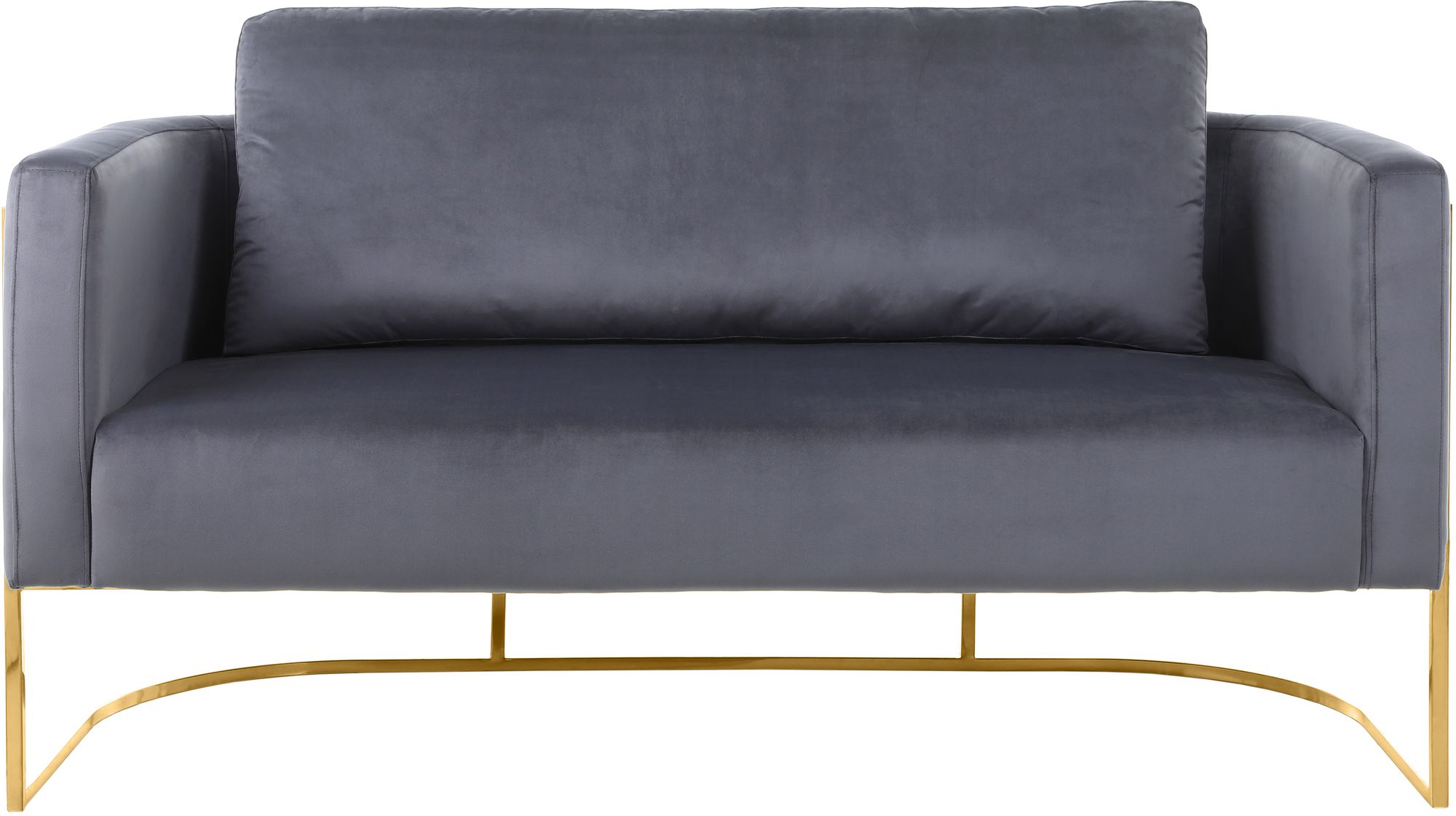 Casa Velvet Loveseat with Gold Iron Metal Base