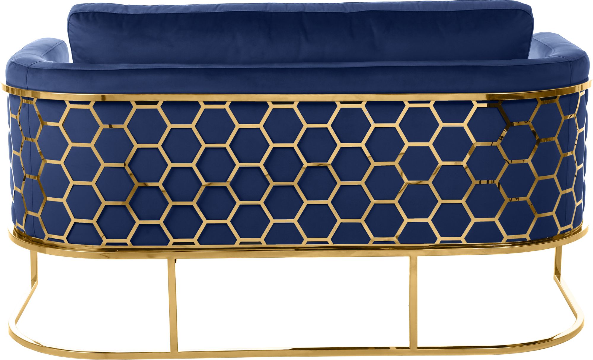 Casa Velvet Loveseat with Gold Iron Metal Base