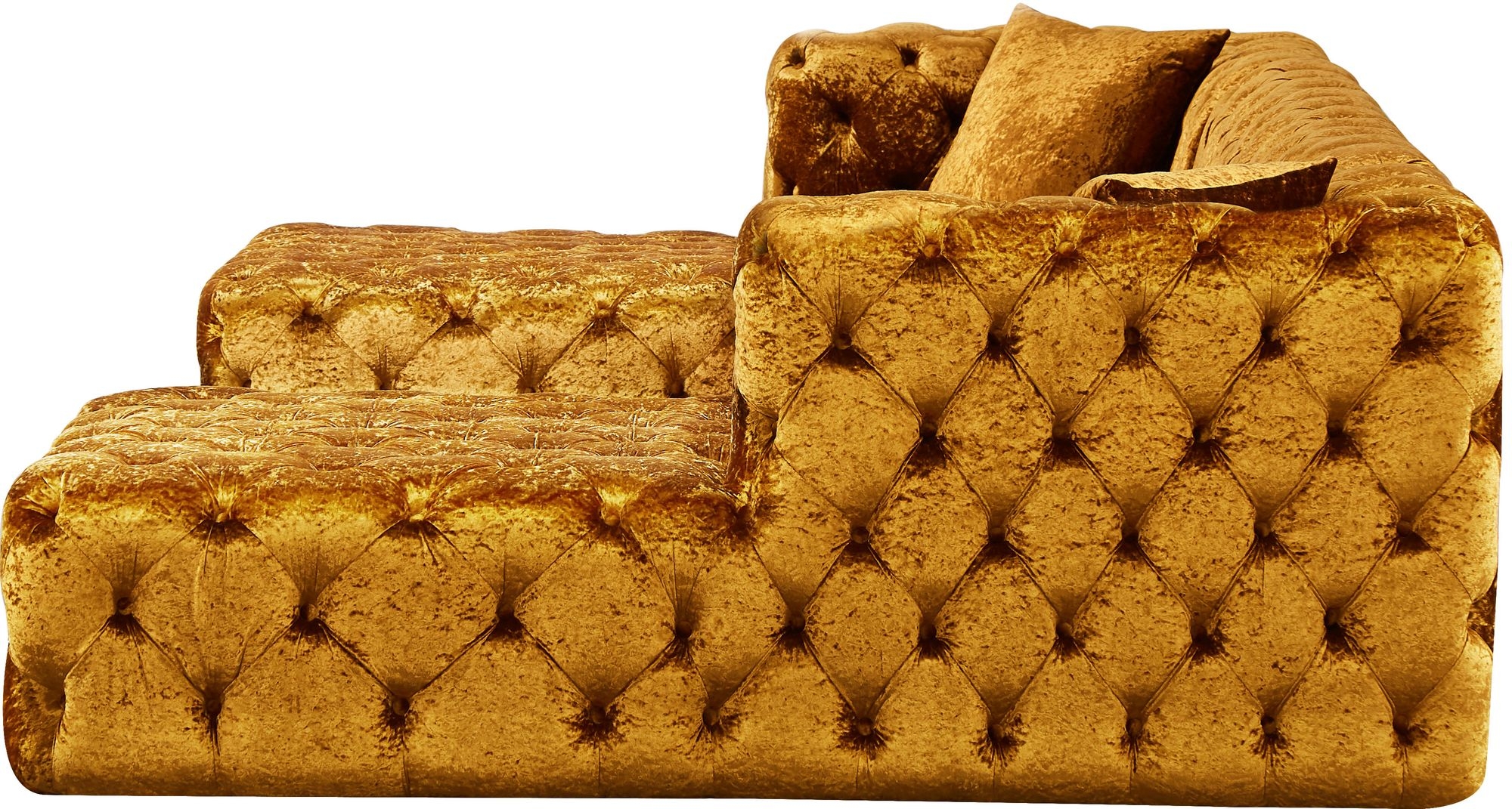Coco 133" 3-Piece Velvet Sectional