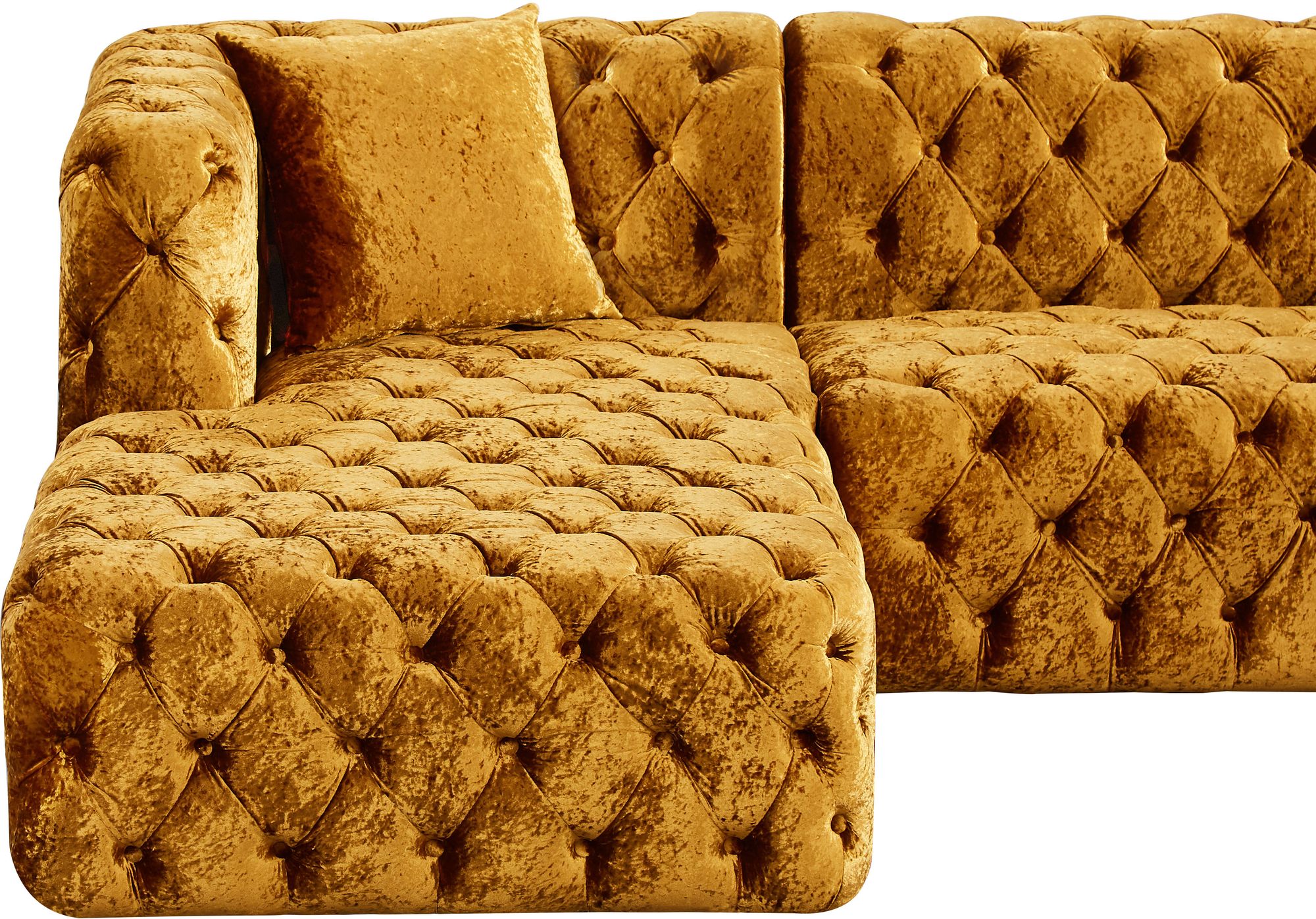Coco 133" 3-Piece Velvet Sectional