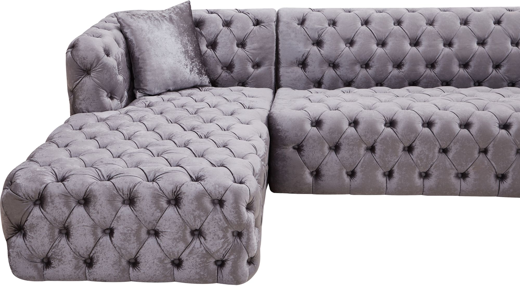 Coco 133" 3-Piece Velvet Sectional
