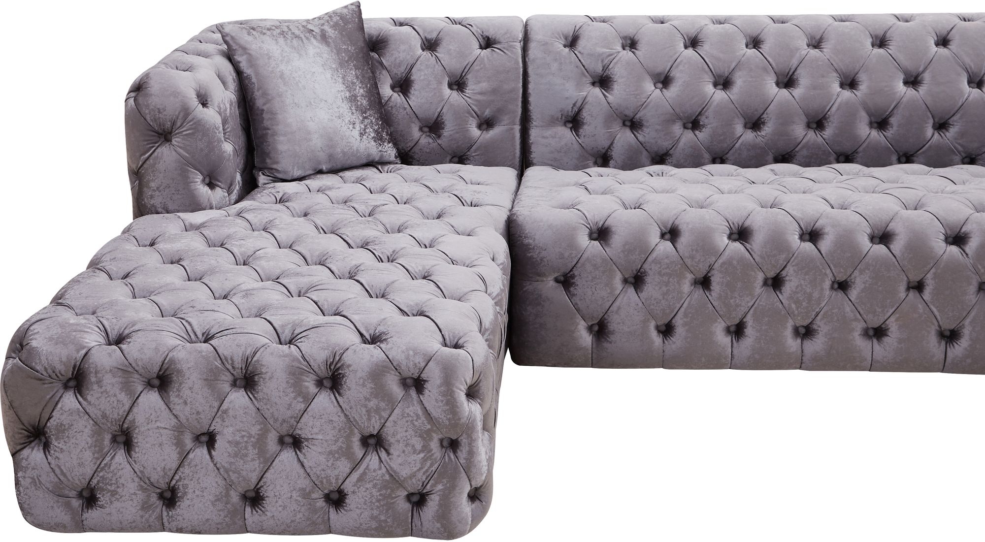 Coco 133" 3-Piece Velvet Sectional