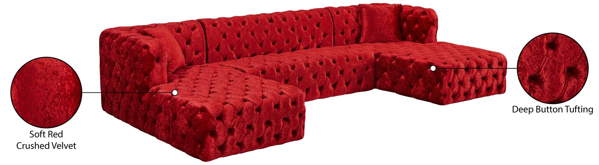 Coco 133" 3-Piece Velvet Sectional