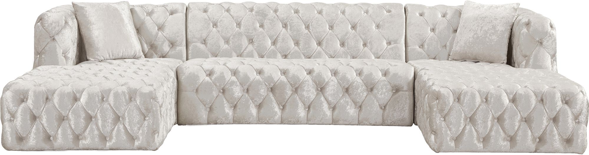 Coco 133" 3-Piece Velvet Sectional