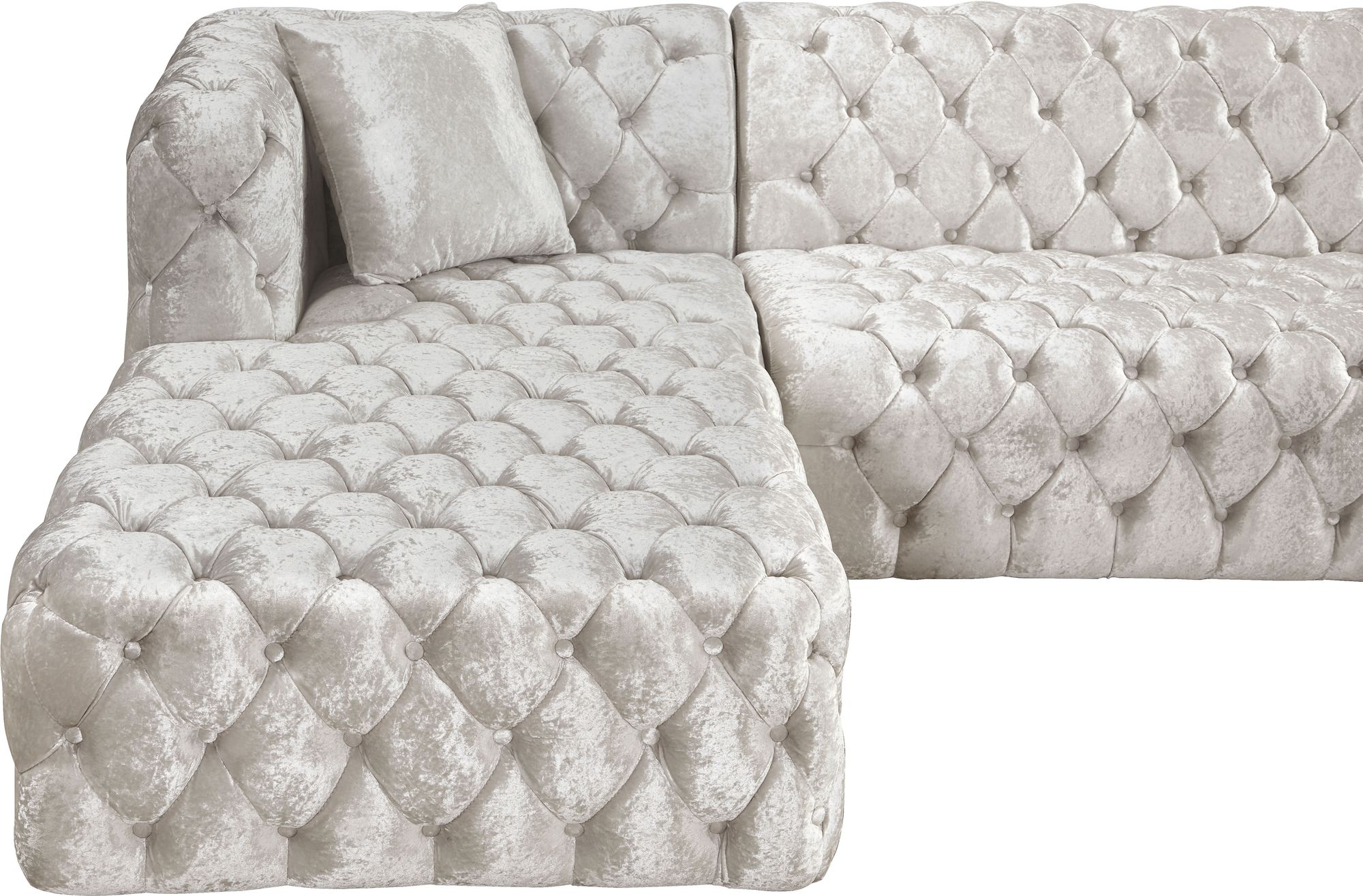 Coco 133" 3-Piece Velvet Sectional