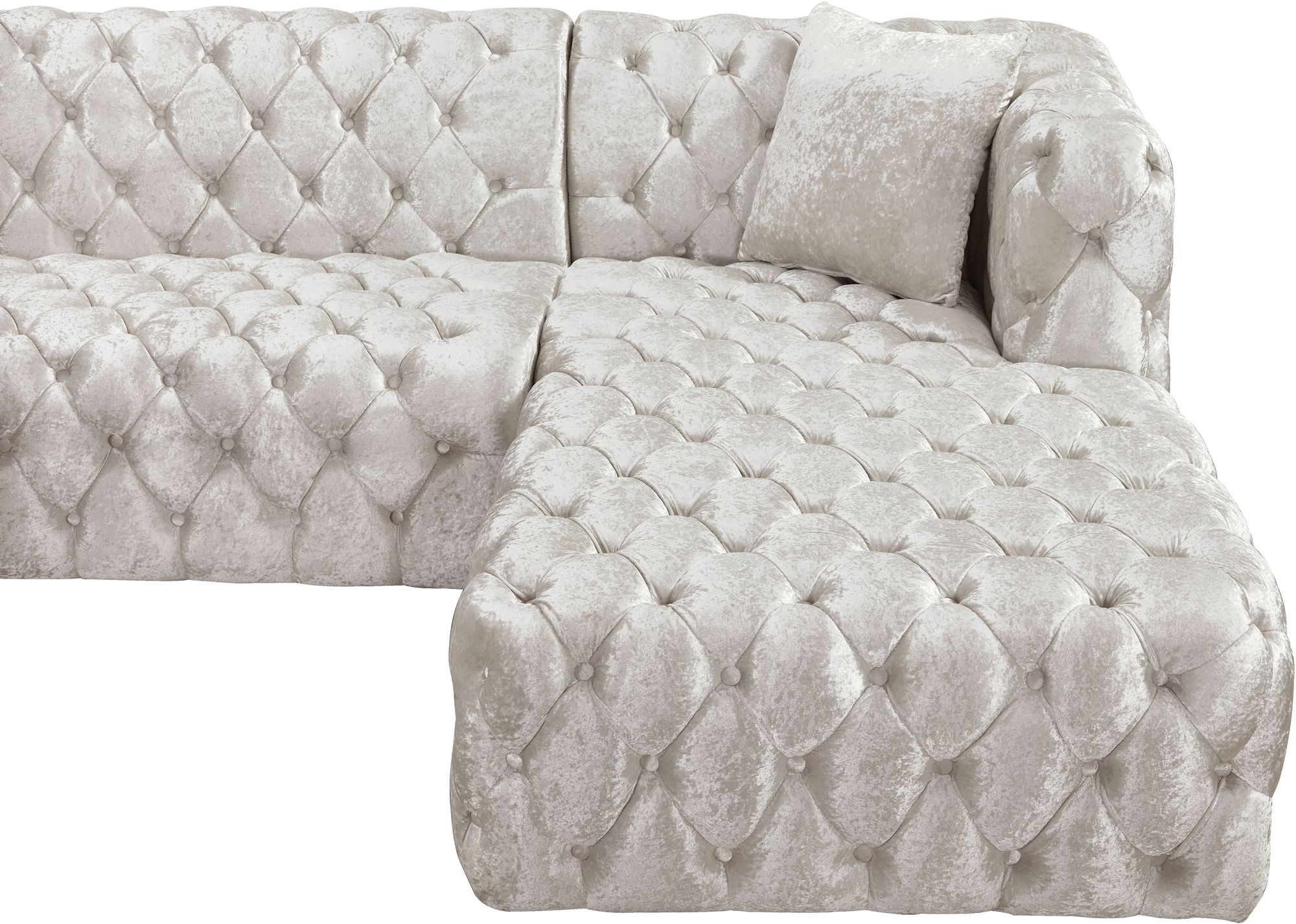 Coco 133" 3-Piece Velvet Sectional