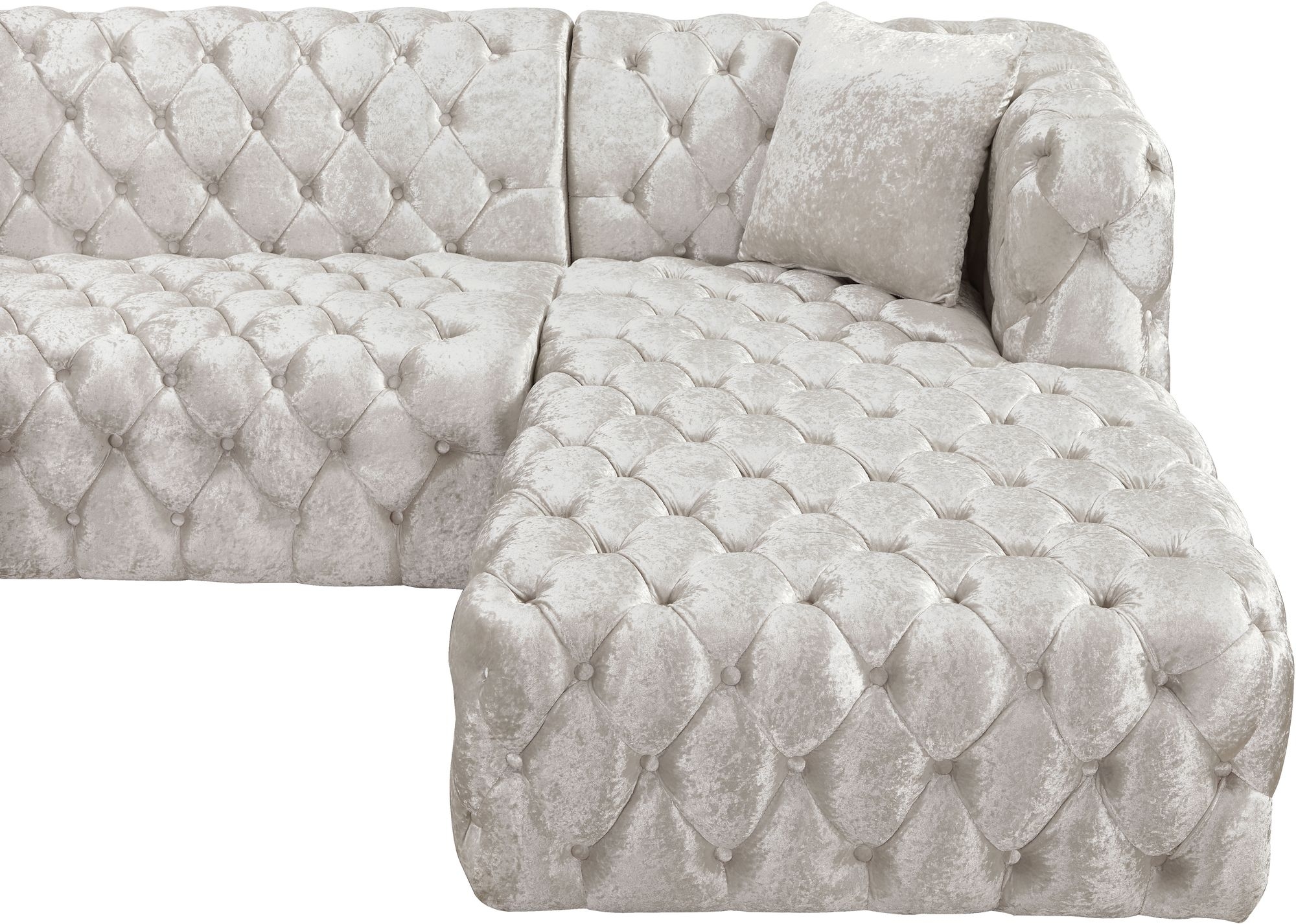 Coco 133" 3-Piece Velvet Sectional