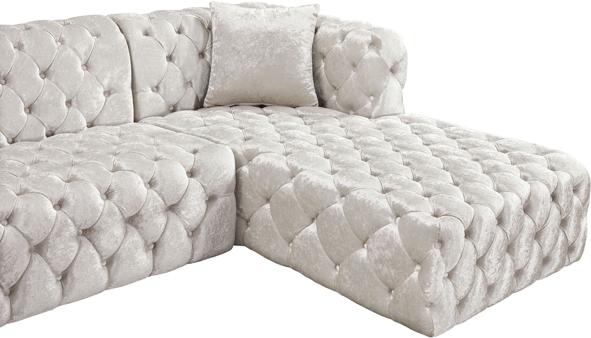 Coco 133" 3-Piece Velvet Sectional