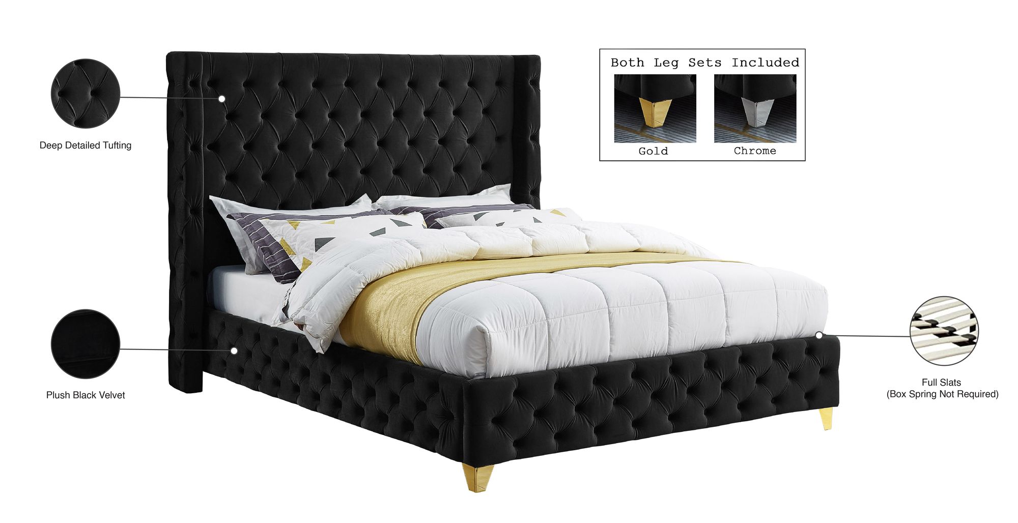 Savan Velvet Full Size Bed