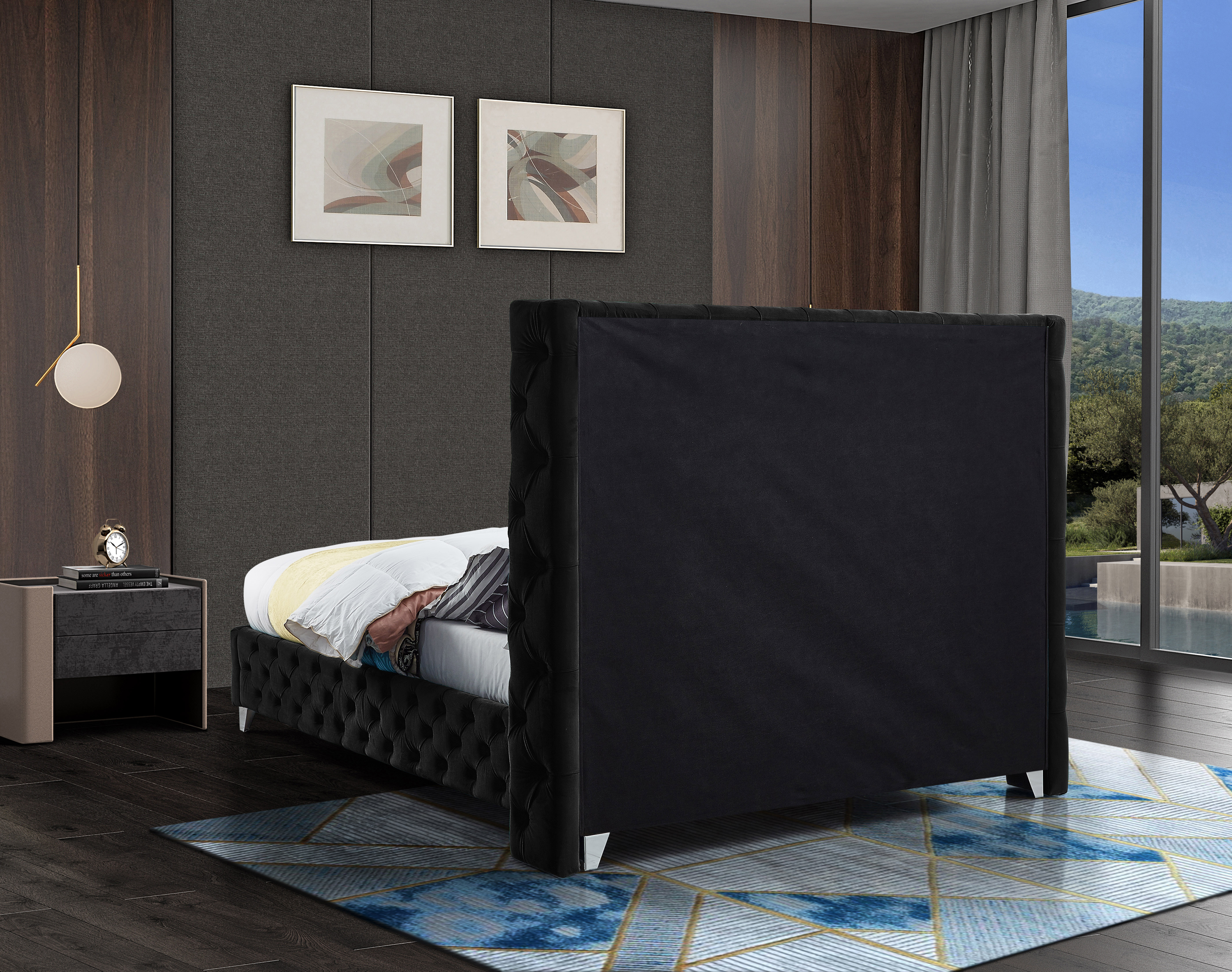 Savan Velvet King Size Bed