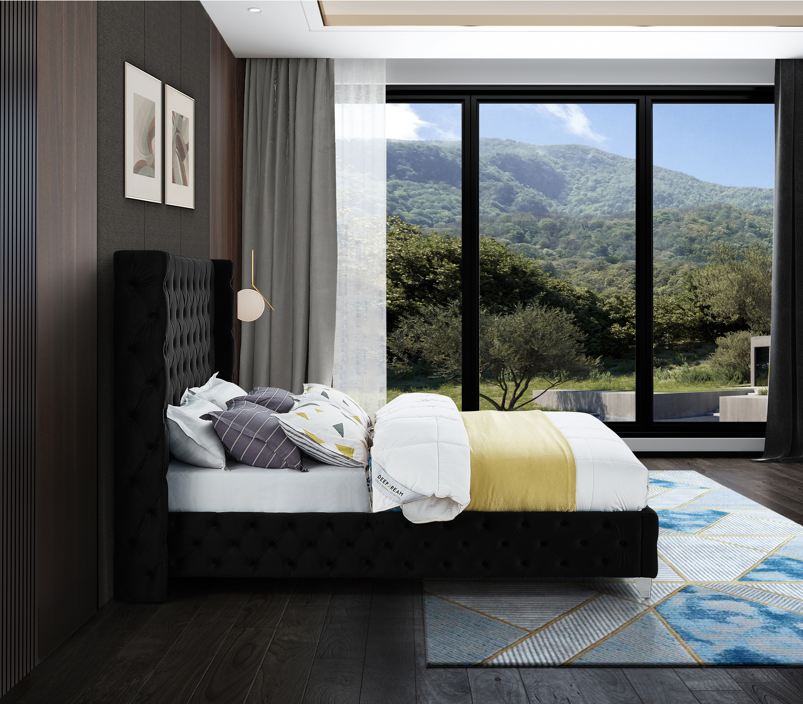 Savan Velvet Queen Size Bed