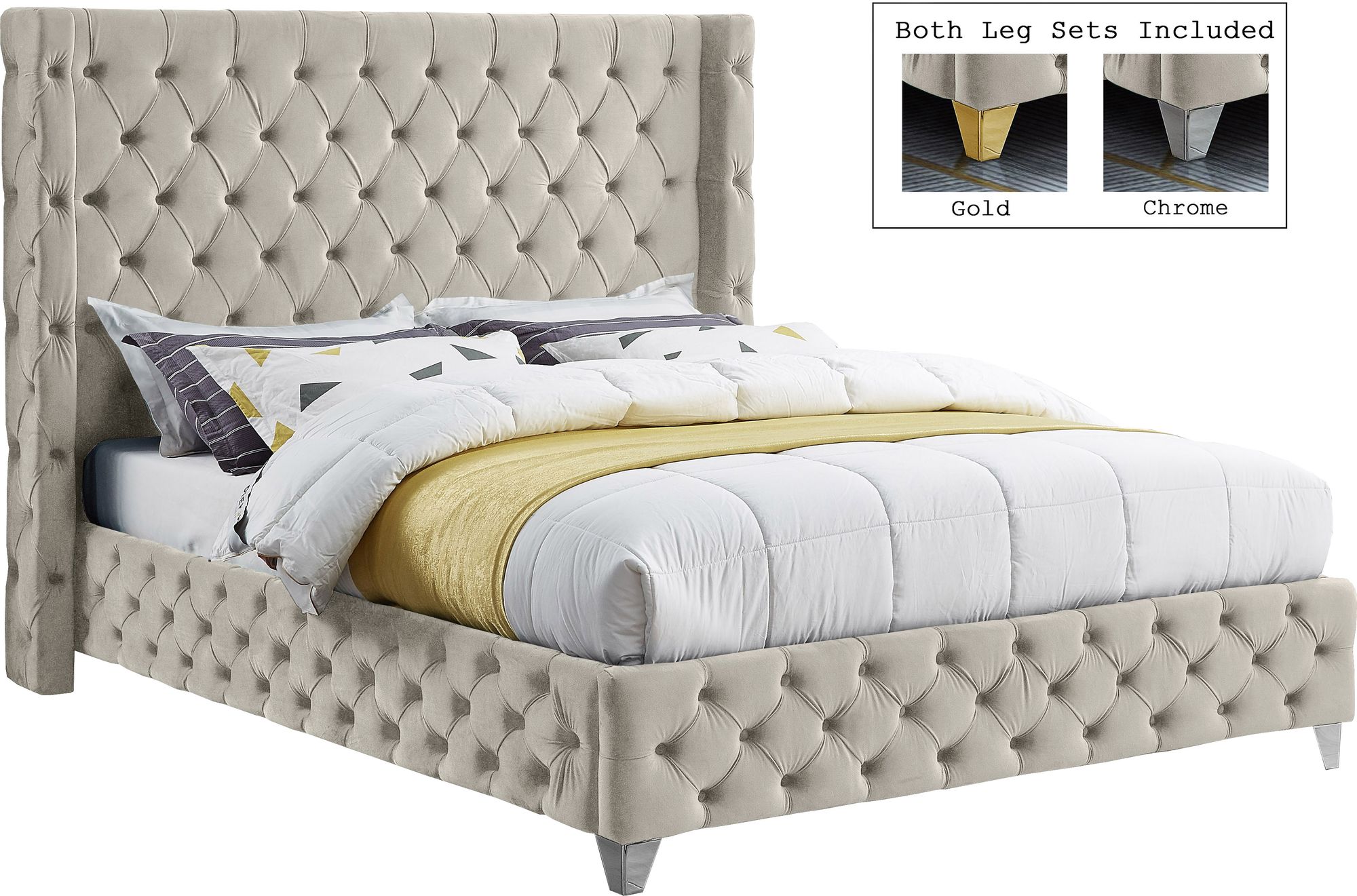 Savan Velvet Full Size Bed