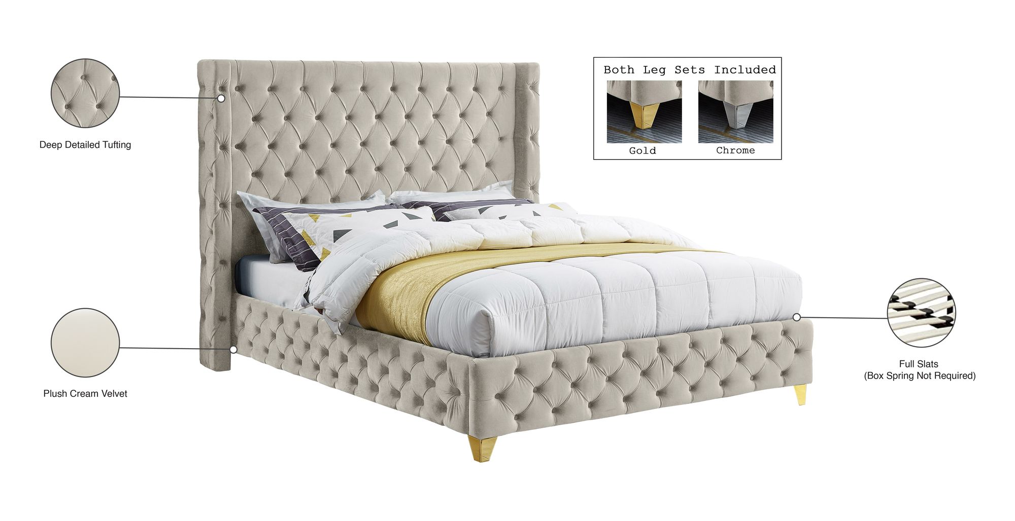 Savan Velvet Full Size Bed