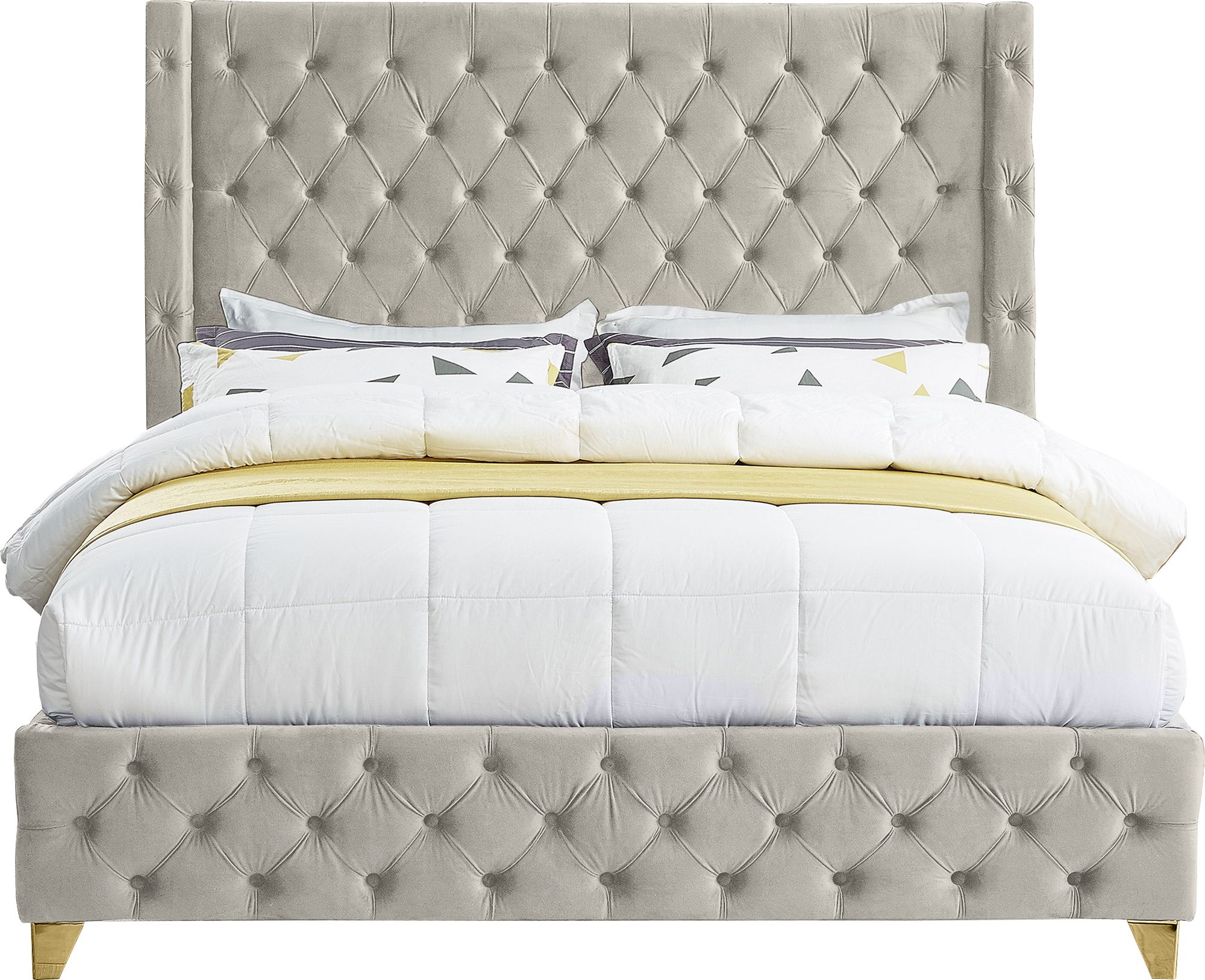 Savan Velvet Queen Size Bed