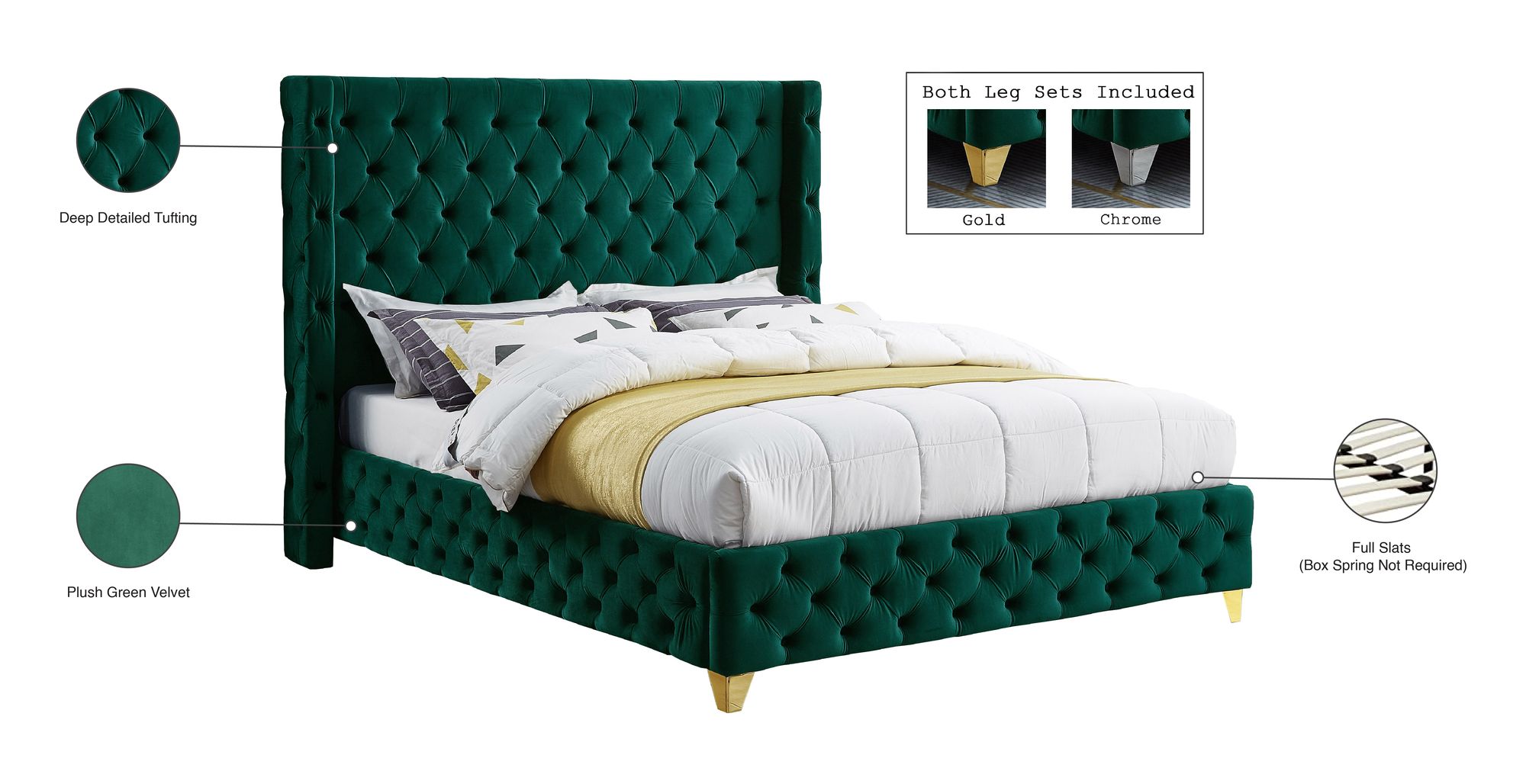 Savan Velvet Full Size Bed