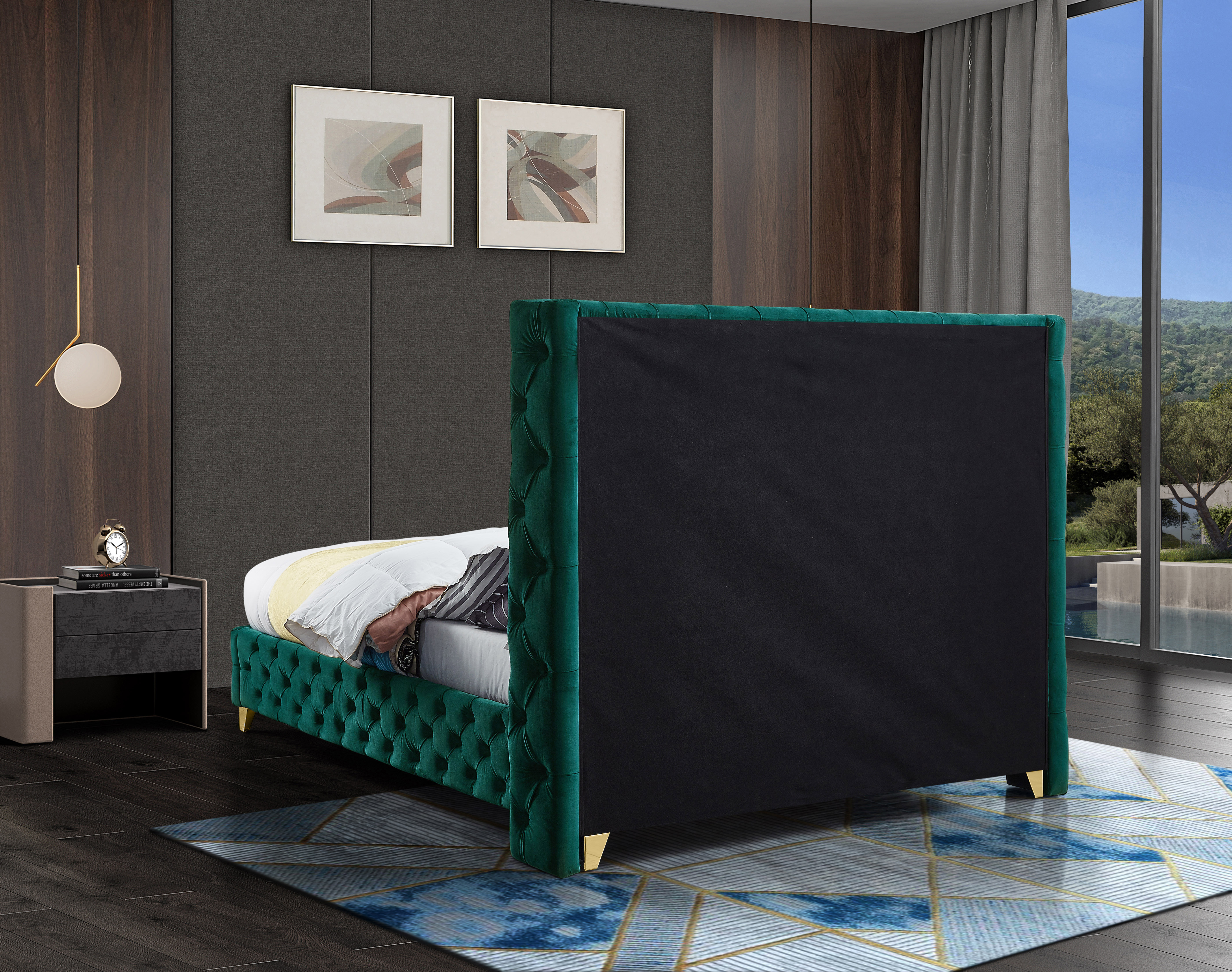 Savan Velvet Queen Size Bed