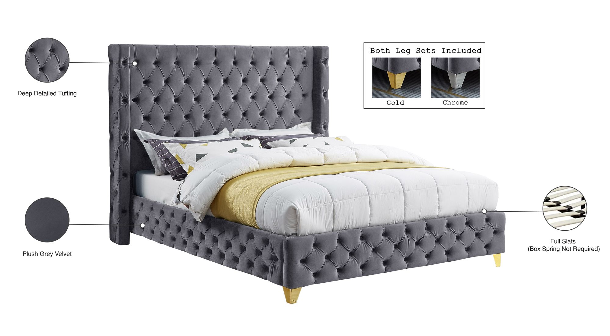 Savan Velvet Full Size Bed