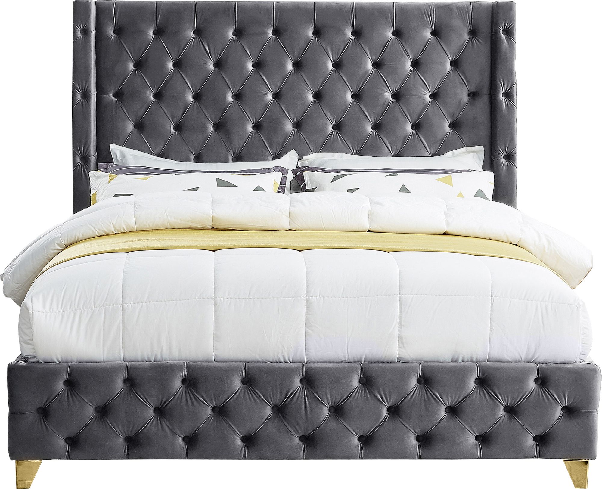 Savan Velvet King Size Bed