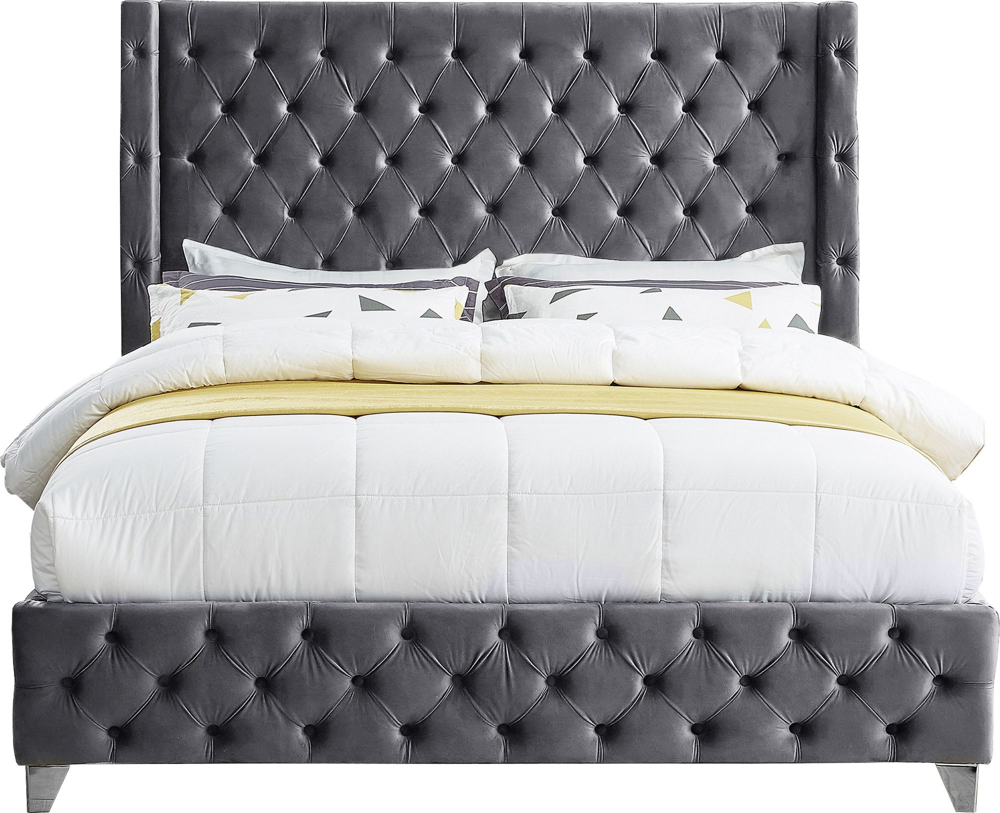 Savan Velvet King Size Bed