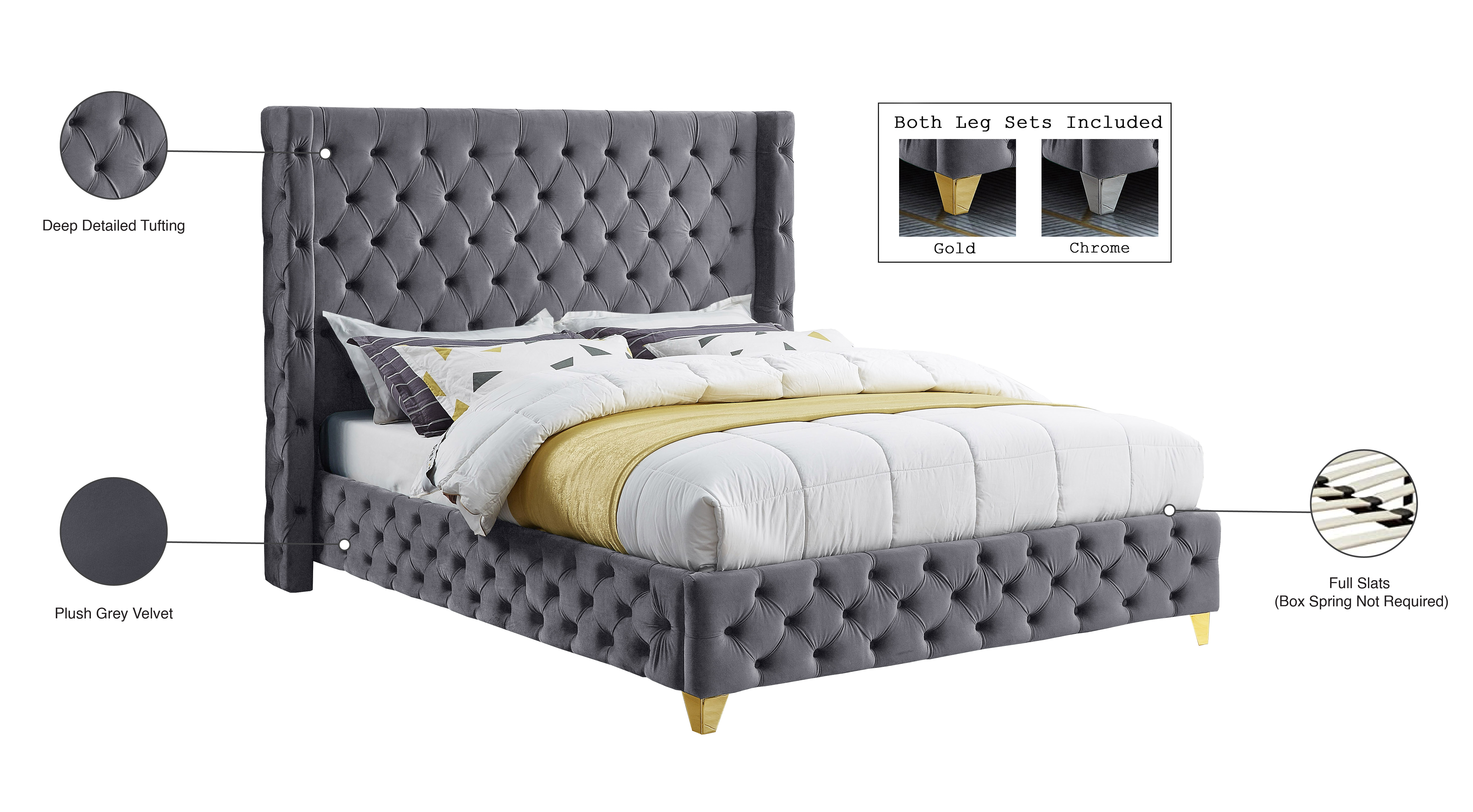 Savan Velvet King Size Bed