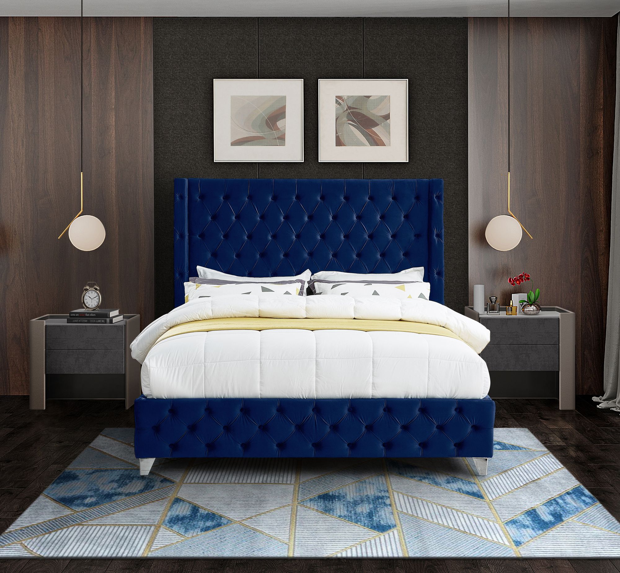 Savan Velvet Full Size Bed