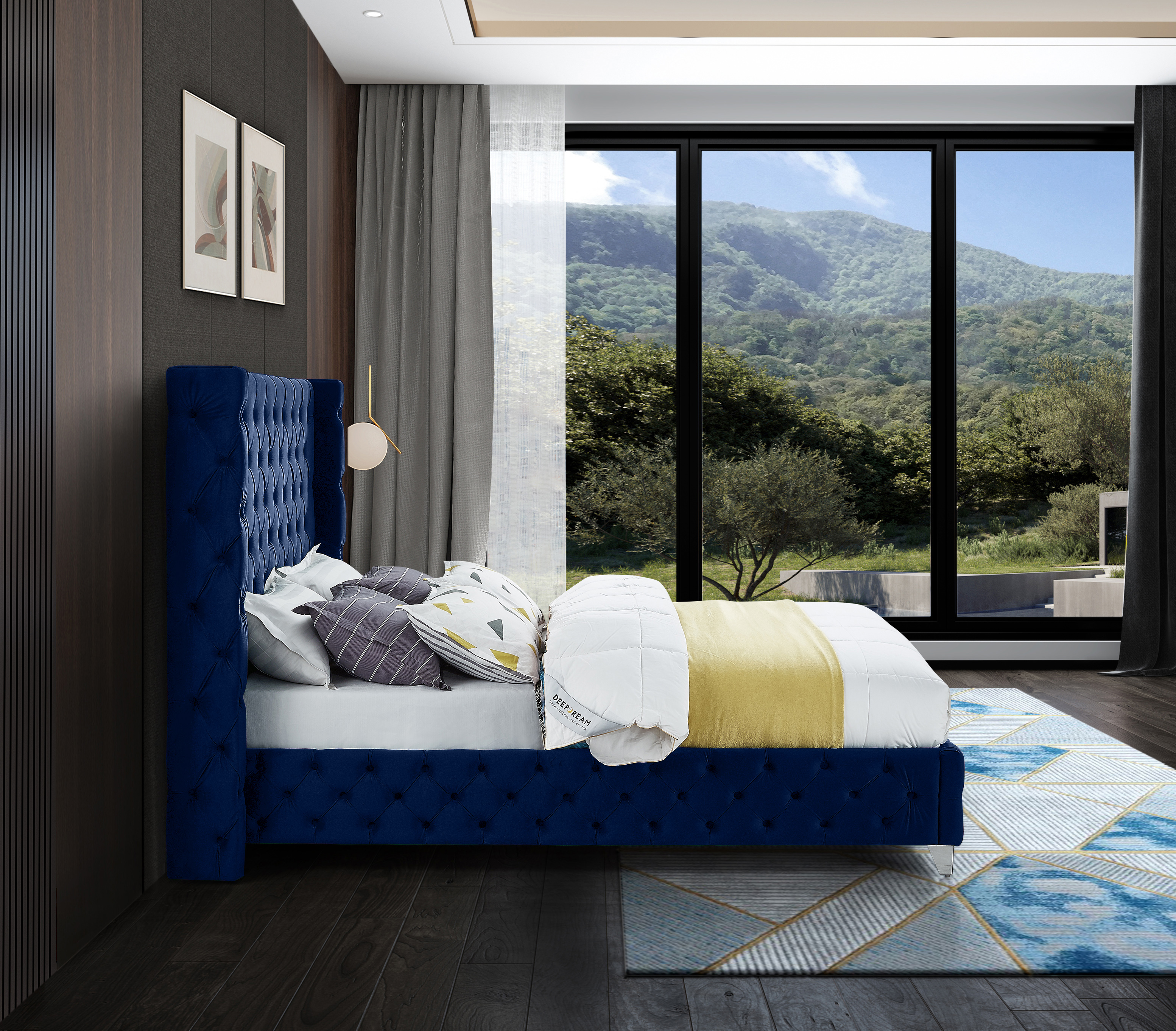 Savan Velvet King Size Bed