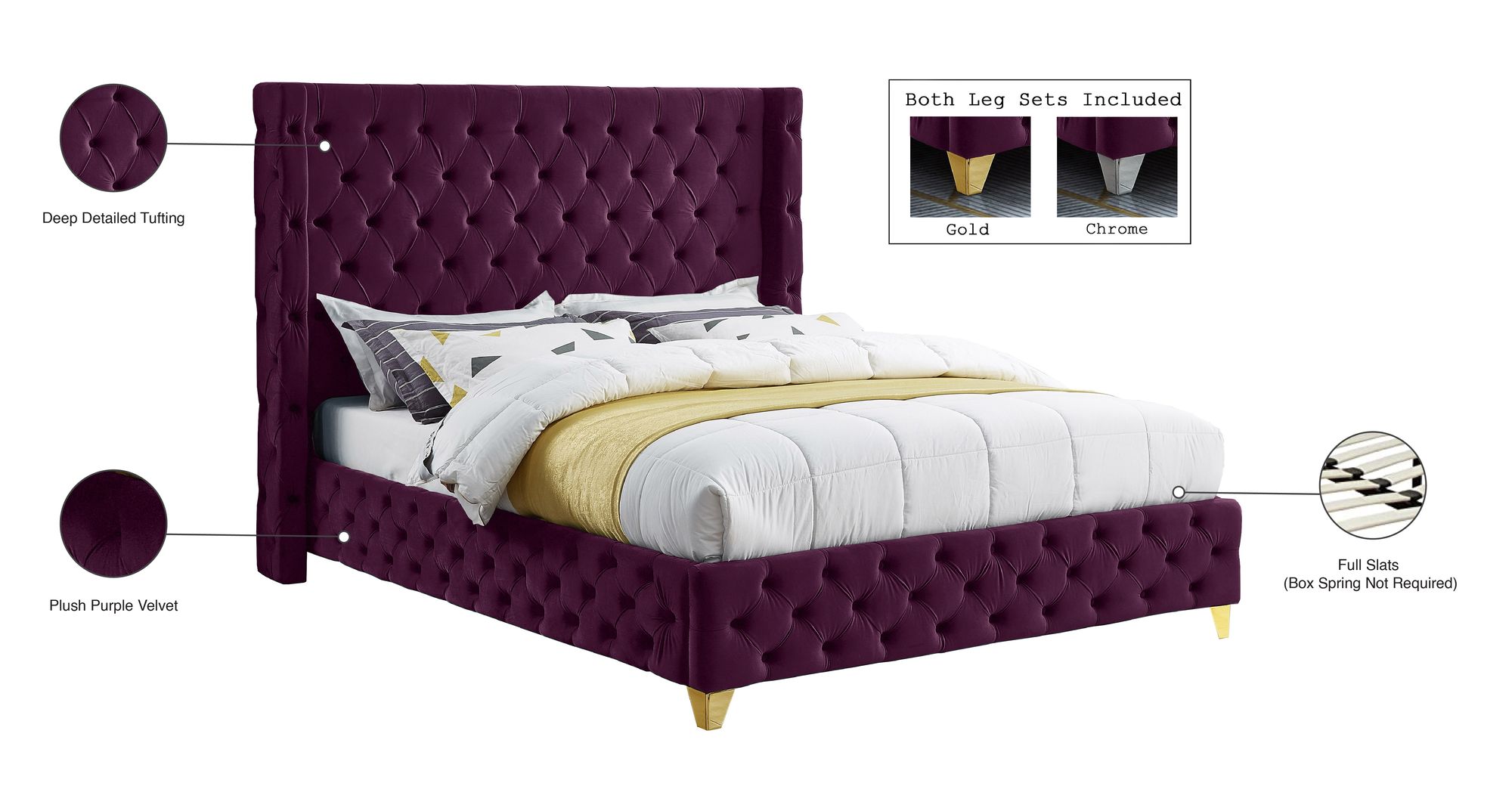 Savan Velvet Full Size Bed