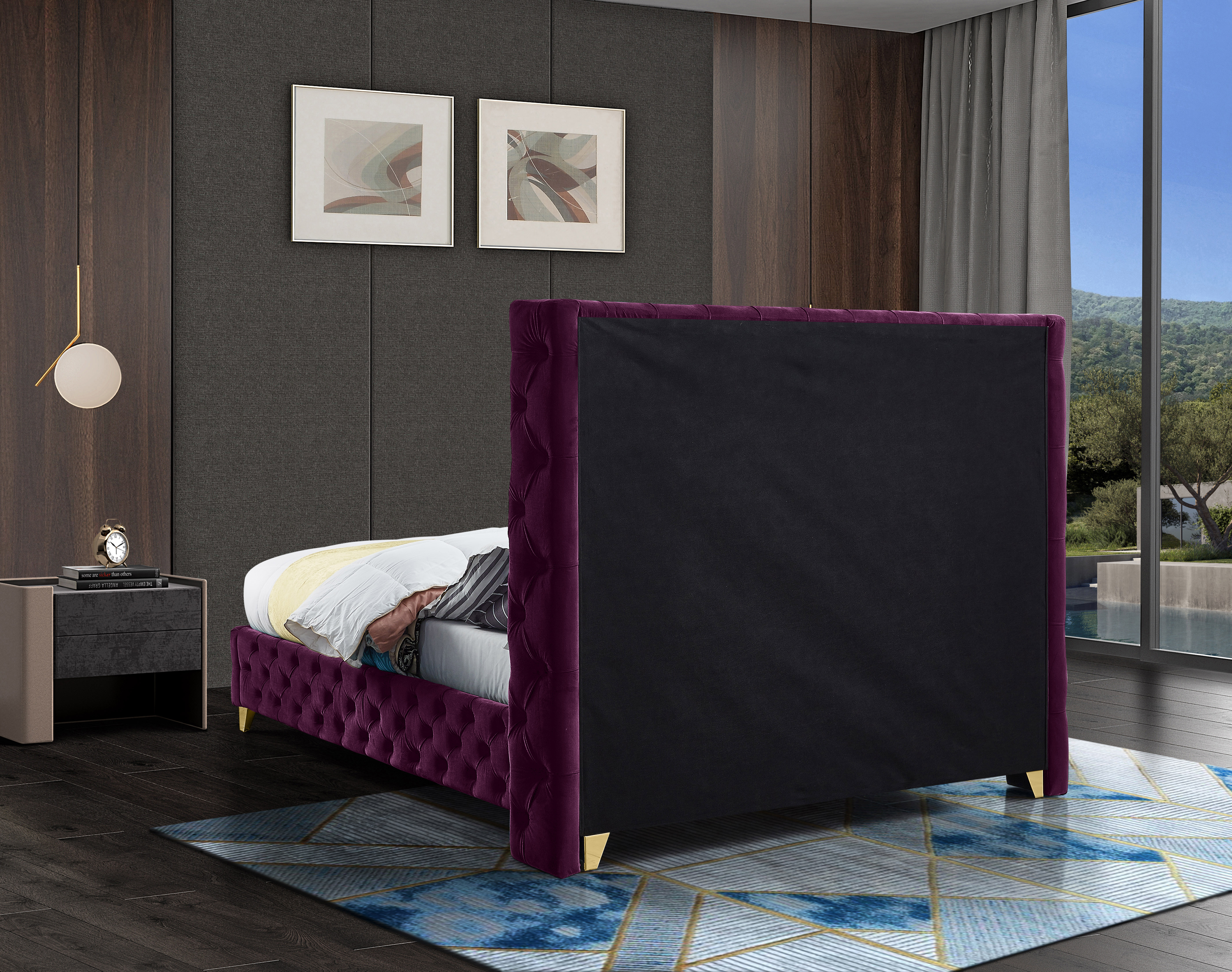 Savan Velvet Queen Size Bed