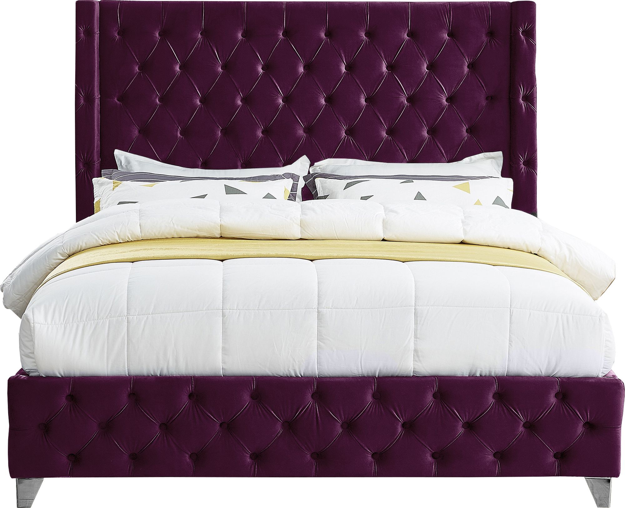 Savan Velvet Queen Size Bed