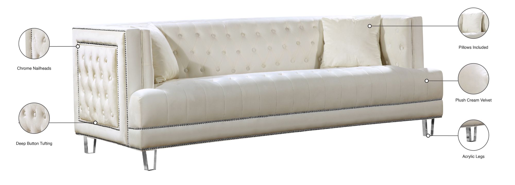 Lucas Velvet Sofa