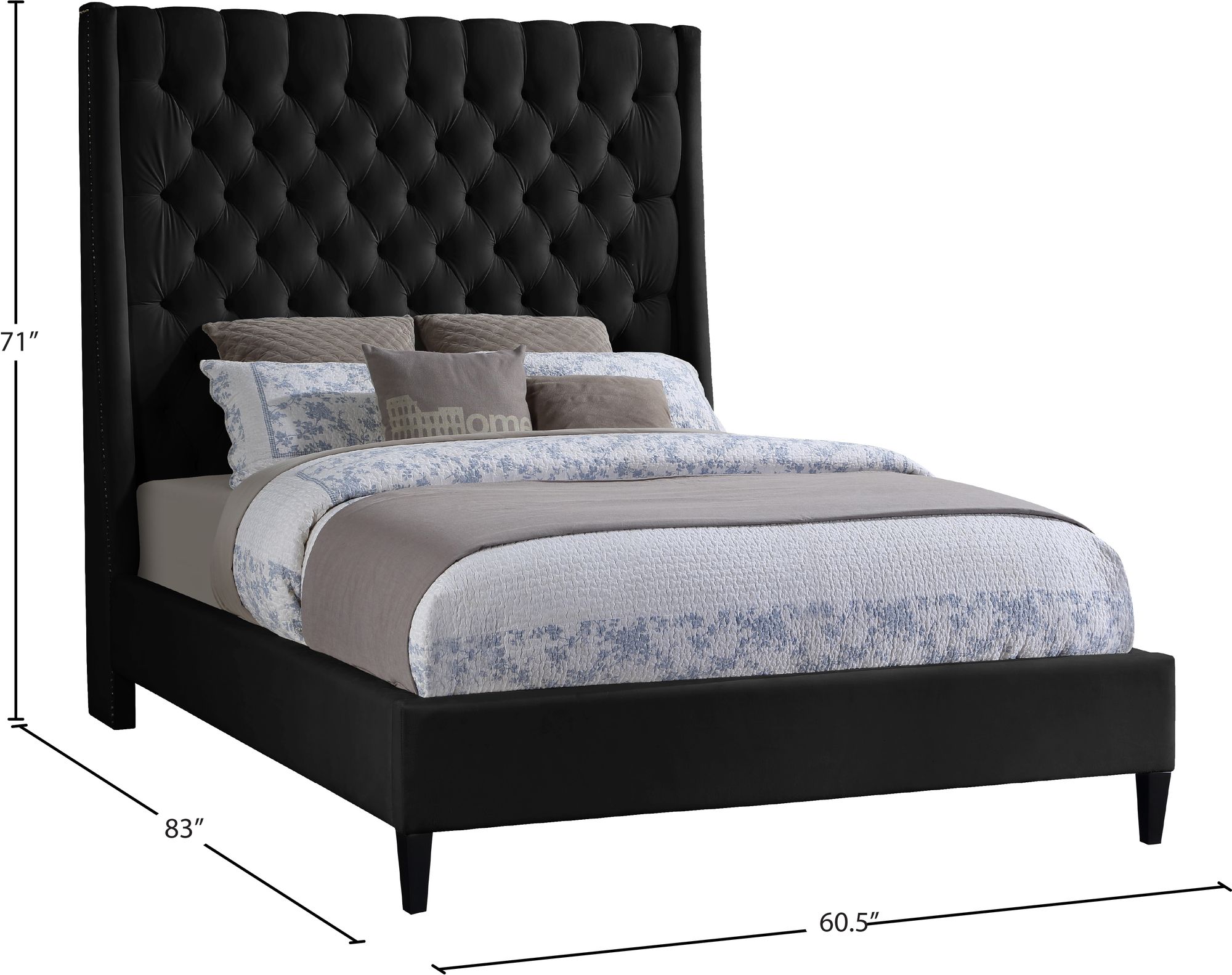 Fritz Velvet Full Size Bed