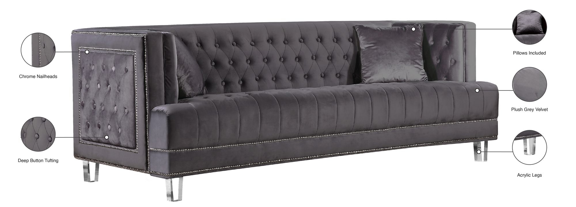 Lucas Velvet Sofa