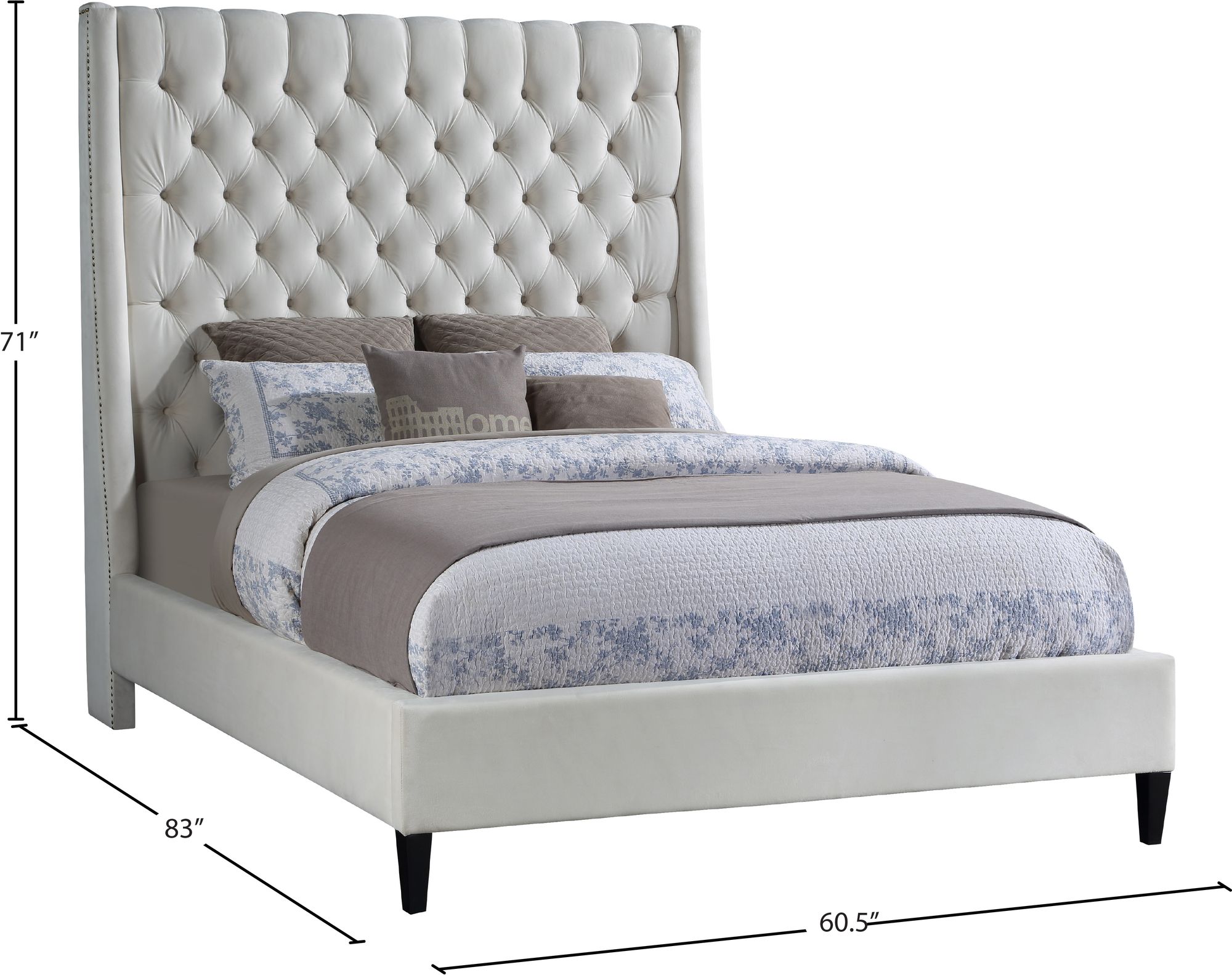 Fritz Velvet Full Size Bed