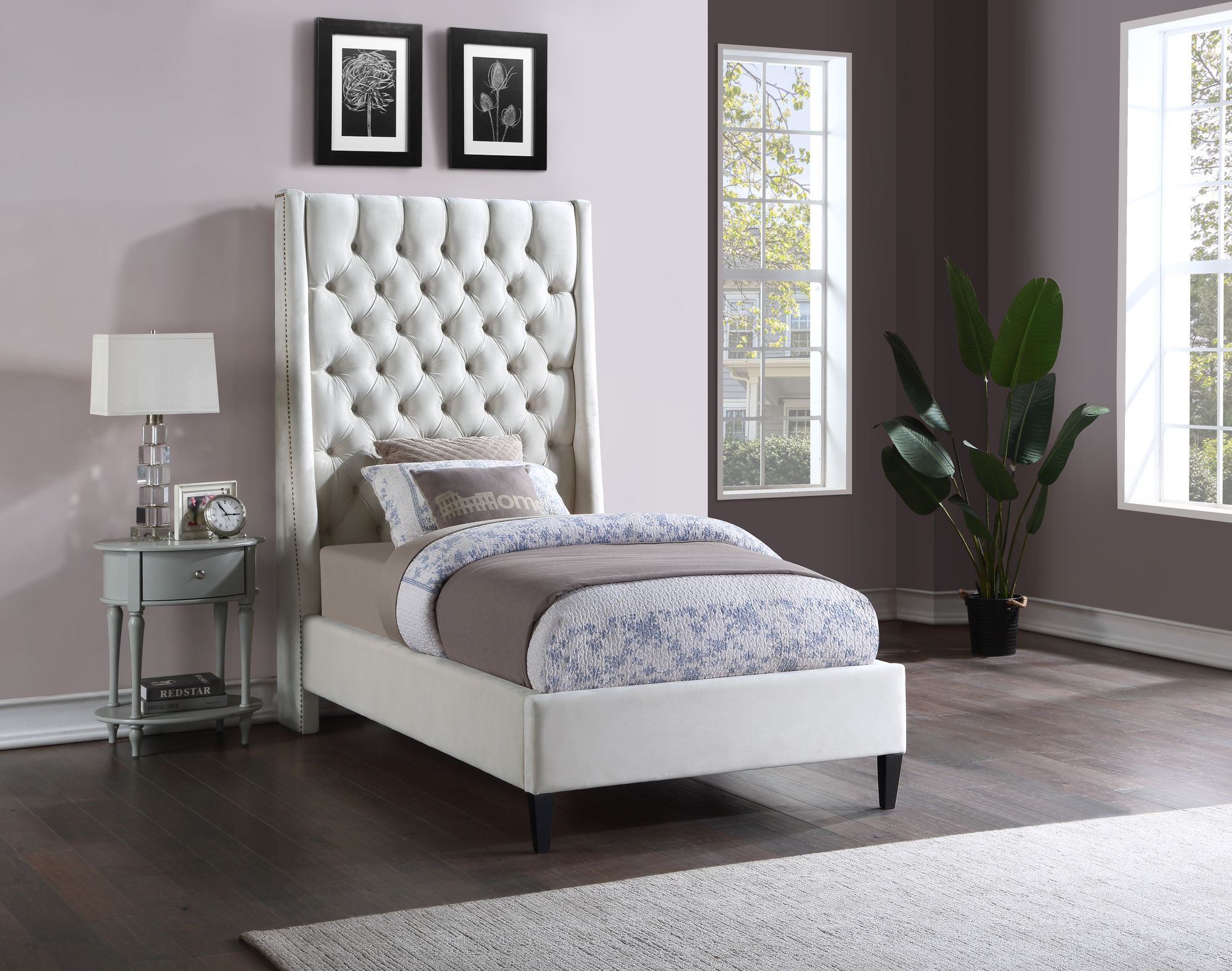 Fritz Velvet Twin Size Bed