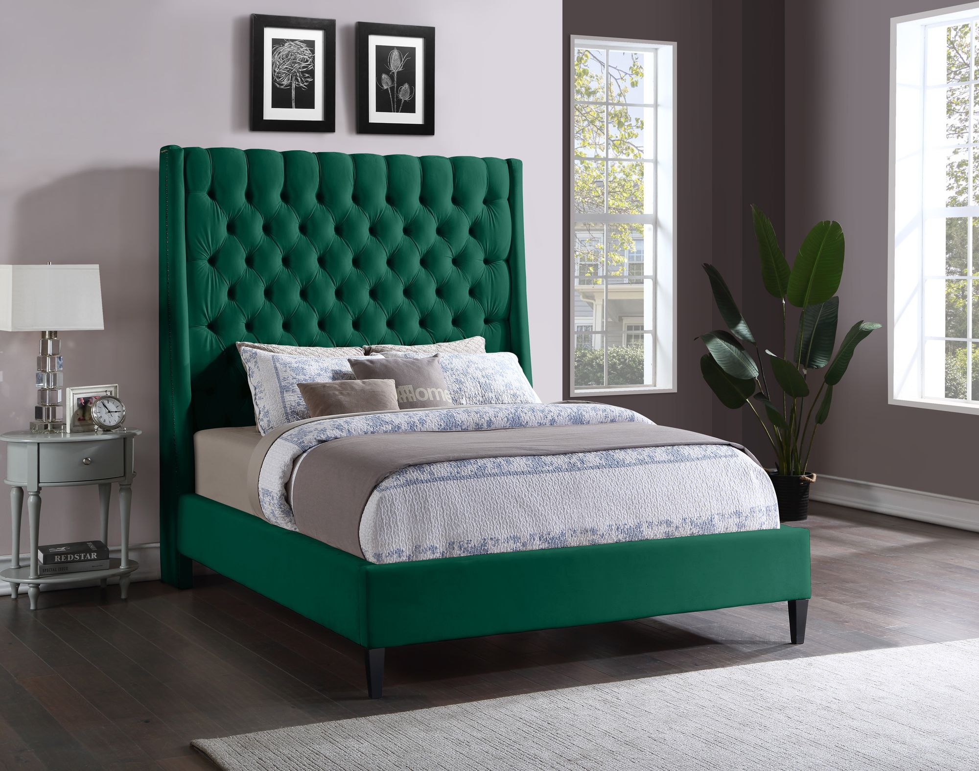 Fritz Velvet Full Size Bed