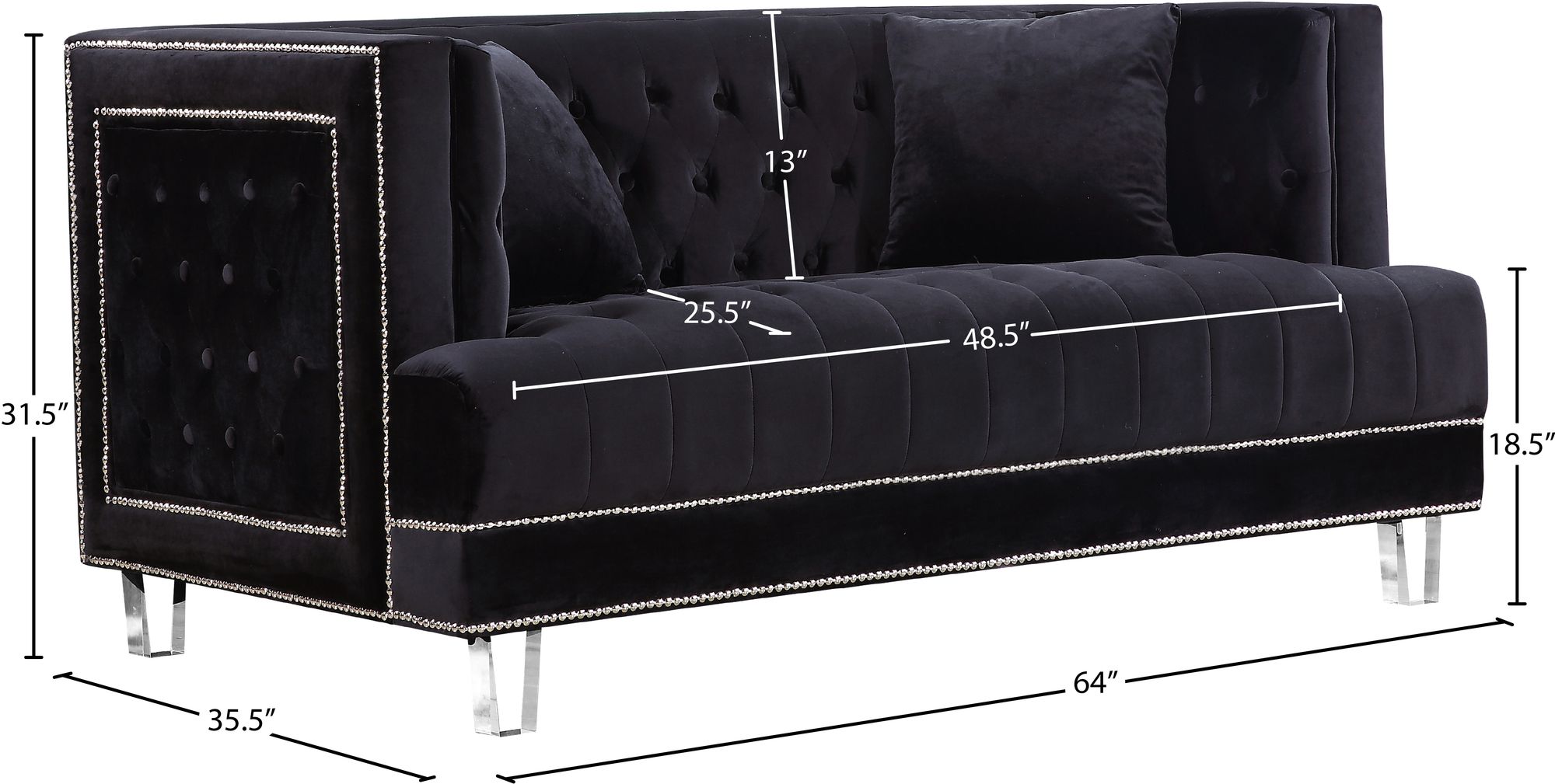 Lucas Velvet Loveseat