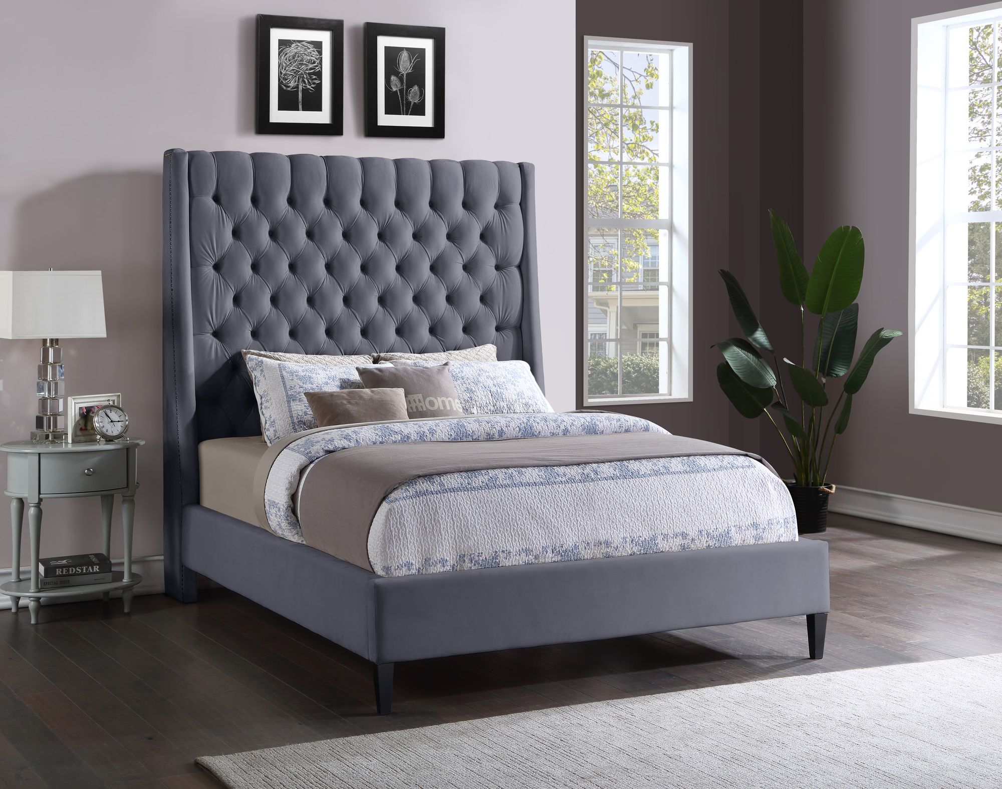 Fritz Velvet Full Size Bed