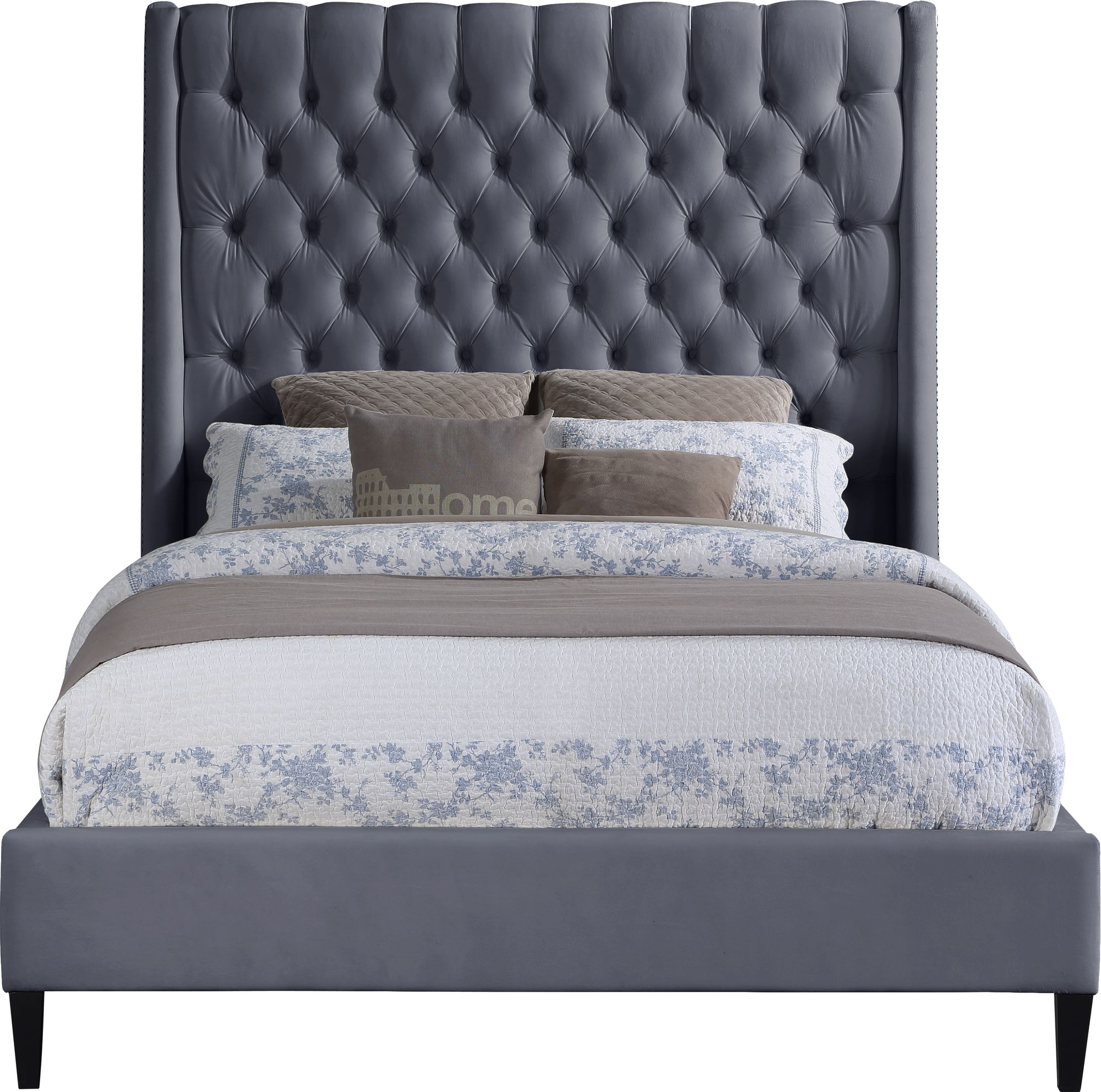 Fritz Velvet King Size Bed