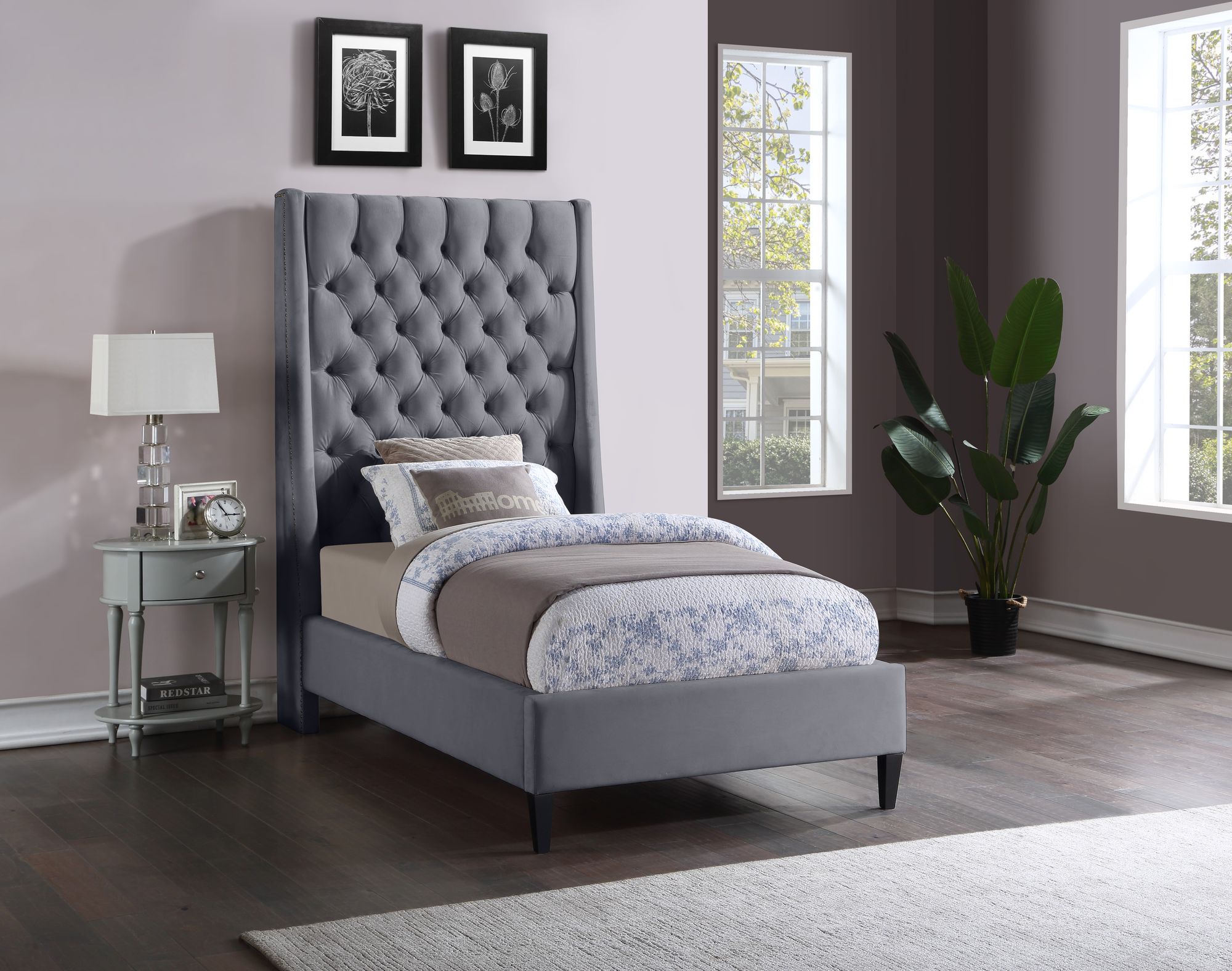 Fritz Velvet Twin Size Bed