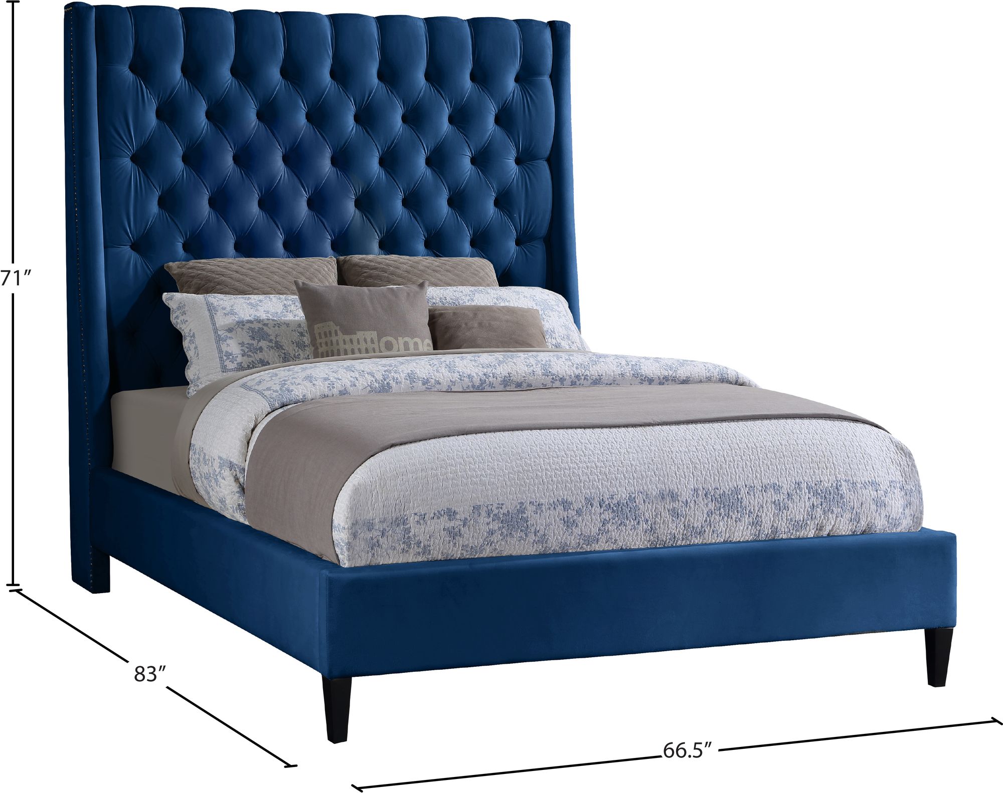 Fritz Velvet Queen Size Bed