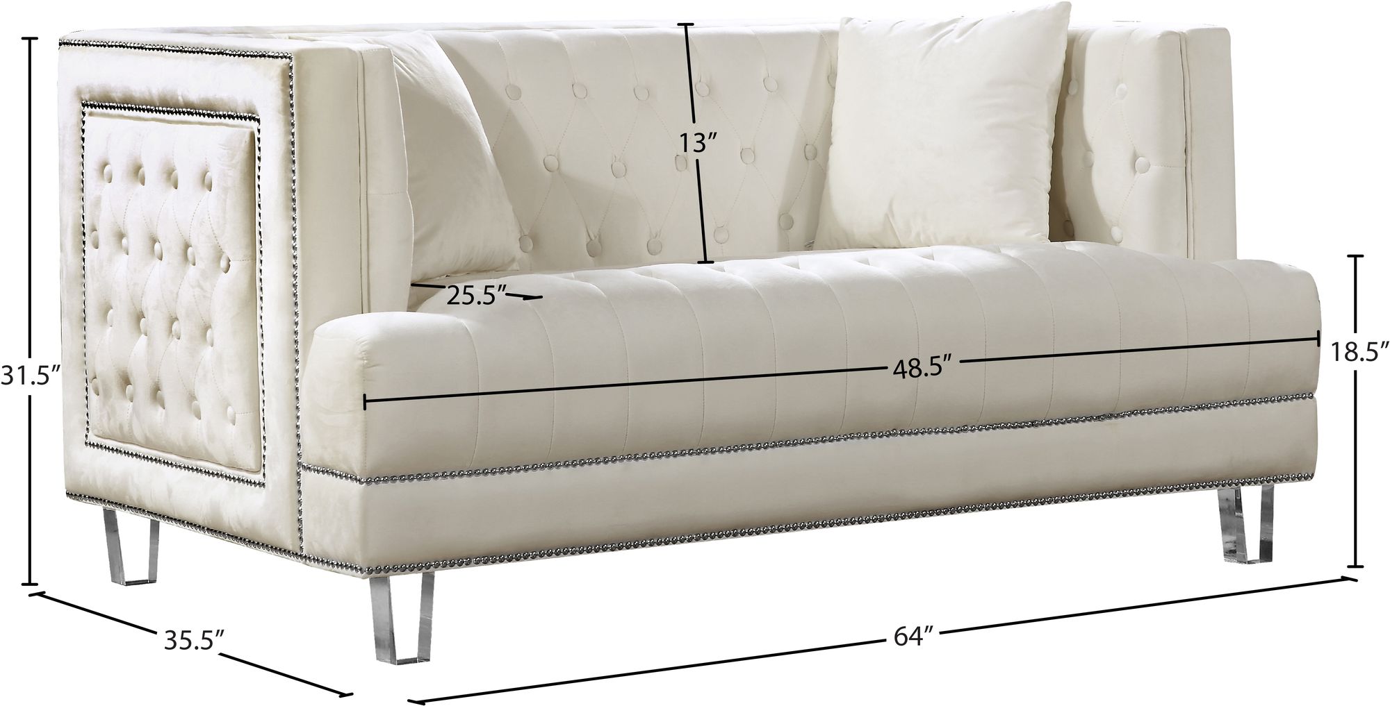 Lucas Velvet Loveseat